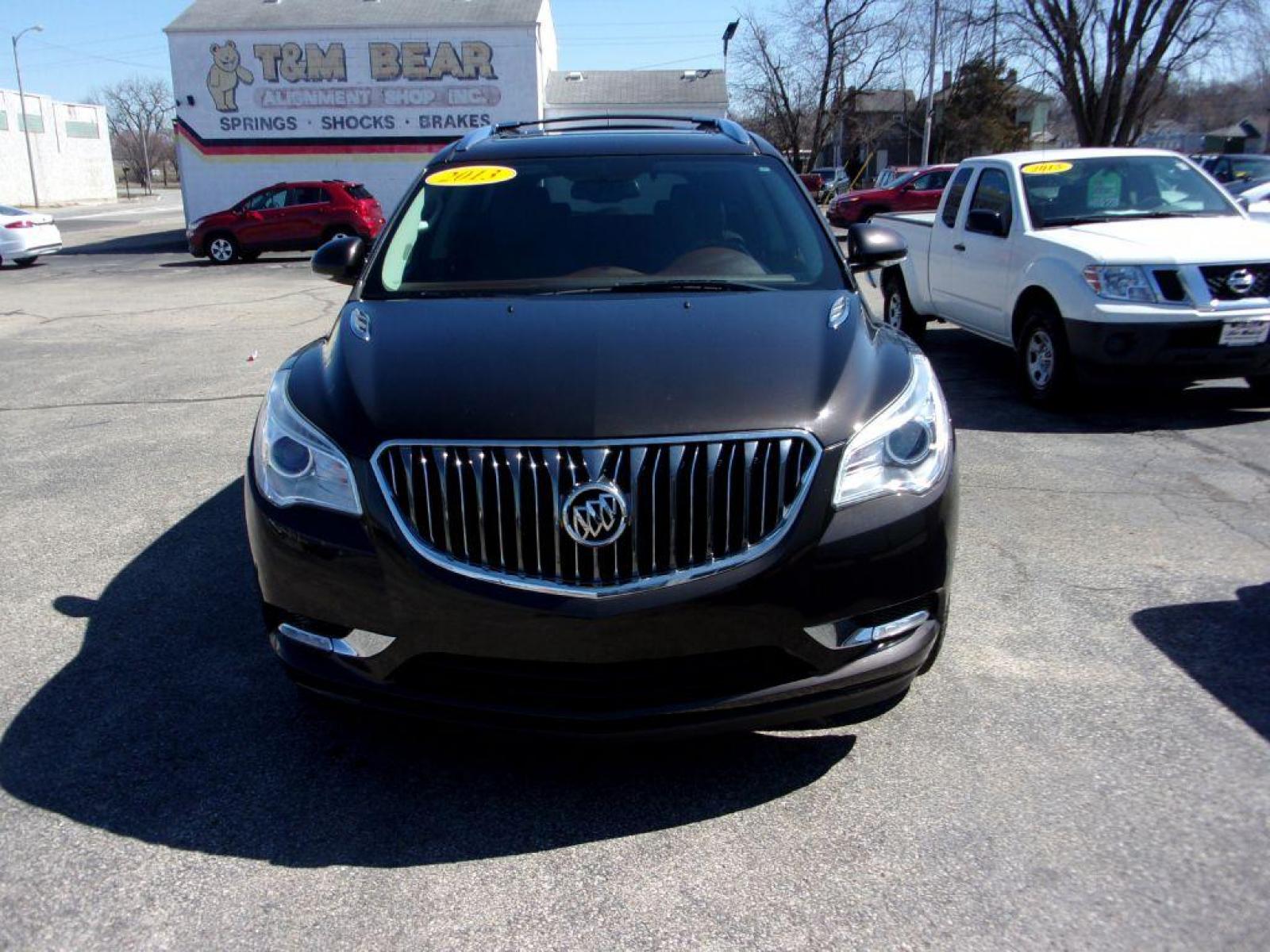 2013 BRONZE BUICK ENCLAVE LEATHER PACKAGE (5GAKVCKD9DJ) with an 3.6L engine, Automatic transmission, located at 501 E. Columbia St., Springfield, OH, 45503, (800) 262-7122, 39.925262, -83.801796 - ***LOADED***Heated Leather Seating***Back-up Camera***Power Lift Gate***3rd Row Seating***Serviced and Detailed*** Jay North Auto has offered hand picked vehicles since 1965! Our customer's enjoy a NO pressure buying experience with a small town feel. All of our vehicles get fully inspected and - Photo #1
