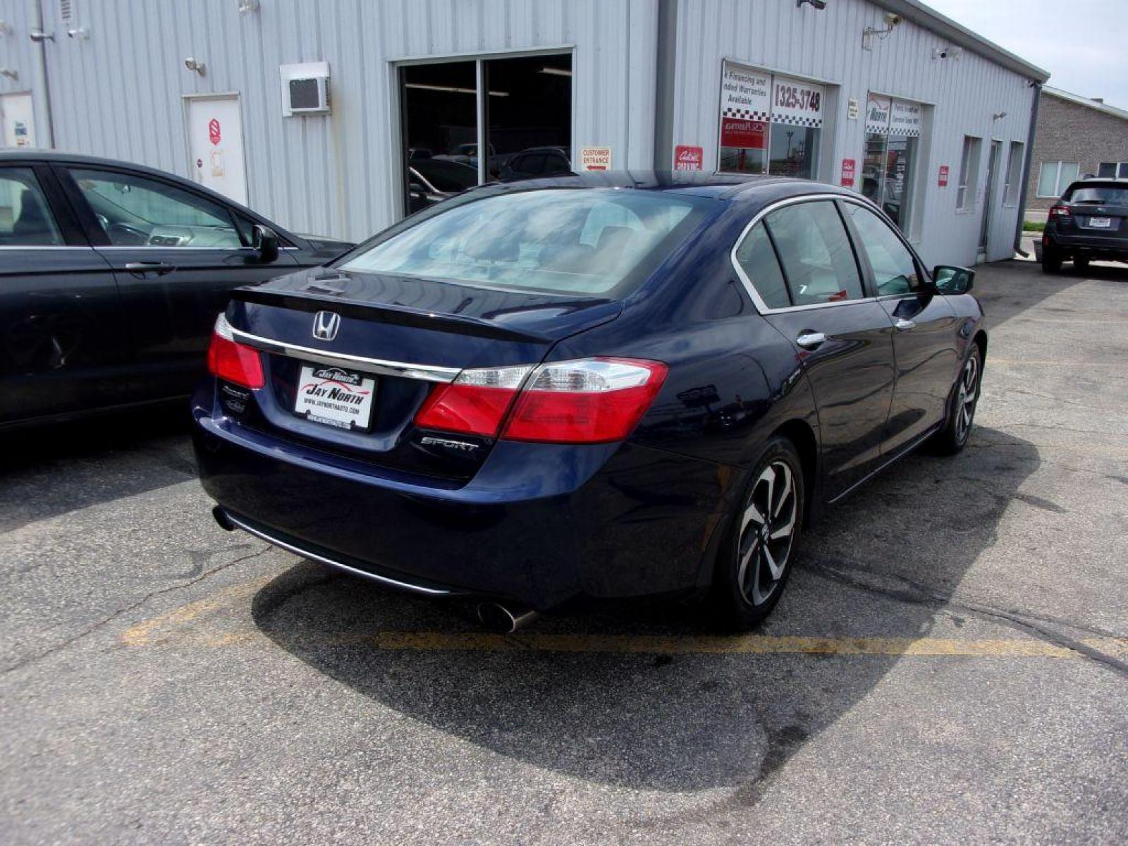 2015 BLUE HONDA ACCORD SPORT (1HGCR2F5XFA) with an 2.4L engine, Continuously Variable transmission, located at 501 E. Columbia St., Springfield, OH, 45503, (800) 262-7122, 39.925262, -83.801796 - *** Sport *** New Tires *** Serviced and Detailed *** FWD *** Jay North Auto has offered hand picked vehicles since 1965! Our customer's enjoy a NO pressure buying experience with a small town feel. All of our vehicles get fully inspected and detailed. We are a preferred dealer for many local c - Photo #3