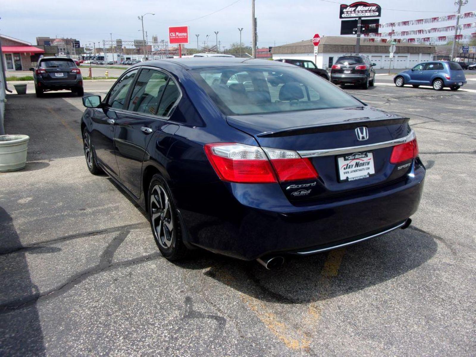 2015 BLUE HONDA ACCORD SPORT (1HGCR2F5XFA) with an 2.4L engine, Continuously Variable transmission, located at 501 E. Columbia St., Springfield, OH, 45503, (800) 262-7122, 39.925262, -83.801796 - *** Sport *** New Tires *** Serviced and Detailed *** FWD *** Jay North Auto has offered hand picked vehicles since 1965! Our customer's enjoy a NO pressure buying experience with a small town feel. All of our vehicles get fully inspected and detailed. We are a preferred dealer for many local c - Photo #5