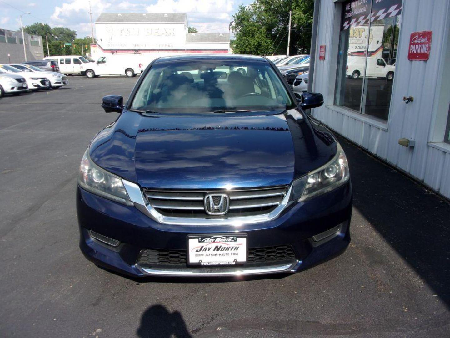 2013 BLUE HONDA ACCORD EXL (1HGCR2F89DA) with an 2.4L engine, Continuously Variable transmission, located at 501 E. Columbia St., Springfield, OH, 45503, (800) 262-7122, 39.925262, -83.801796 - Photo#1