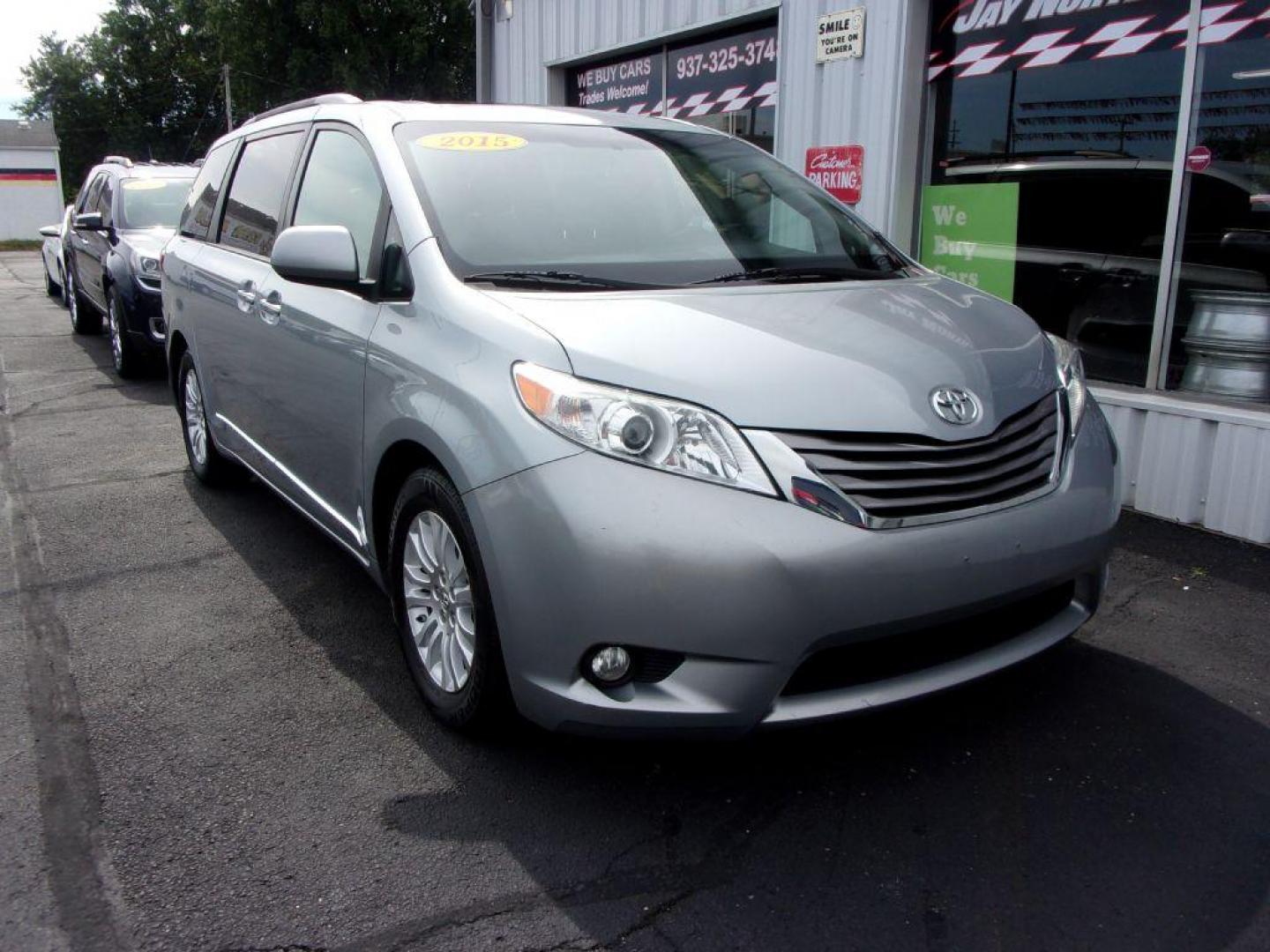 2015 GRAY TOYOTA SIENNA XLE (5TDYK3DC4FS) with an 3.5L engine, Automatic transmission, located at 501 E. Columbia St., Springfield, OH, 45503, (800) 262-7122, 39.925262, -83.801796 - ***1-Owner***Clean Carfax***XLE***Heated Leather Seating***Runroof***Captians Chairs***Power Doors***New Front Pads and Rotors***Serviced and Detailed*** Jay North Auto has offered hand picked vehicles since 1965! Our customer's enjoy a NO pressure buying experience with a small town feel. All o - Photo#2