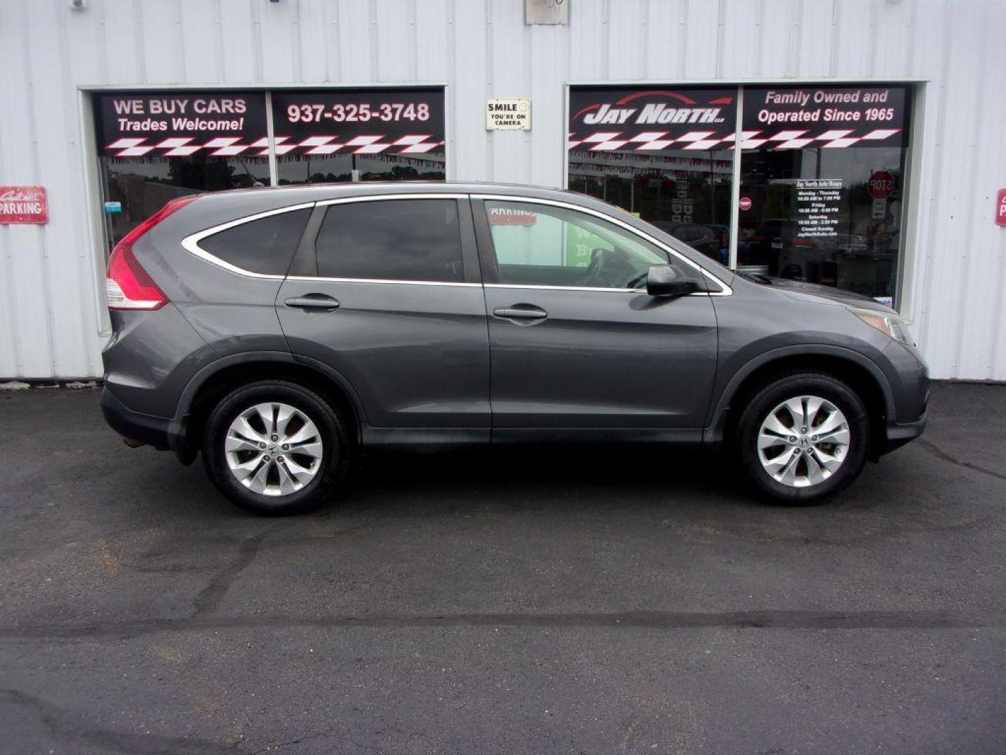 2013 GRAY HONDA CR-V EX (2HKRM4H56DH) with an 2.4L engine, Automatic transmission, located at 501 E. Columbia St., Springfield, OH, 45503, (800) 262-7122, 39.925262, -83.801796 - ***1-Owner***Clean Carfax***AWD***EX***Updated Timing***Serviced and Detailed*** Jay North Auto has offered hand picked vehicles since 1965! Our customer's enjoy a NO pressure buying experience with a small town feel. All of our vehicles get fully inspected and detailed. We are a preferred deale - Photo#0