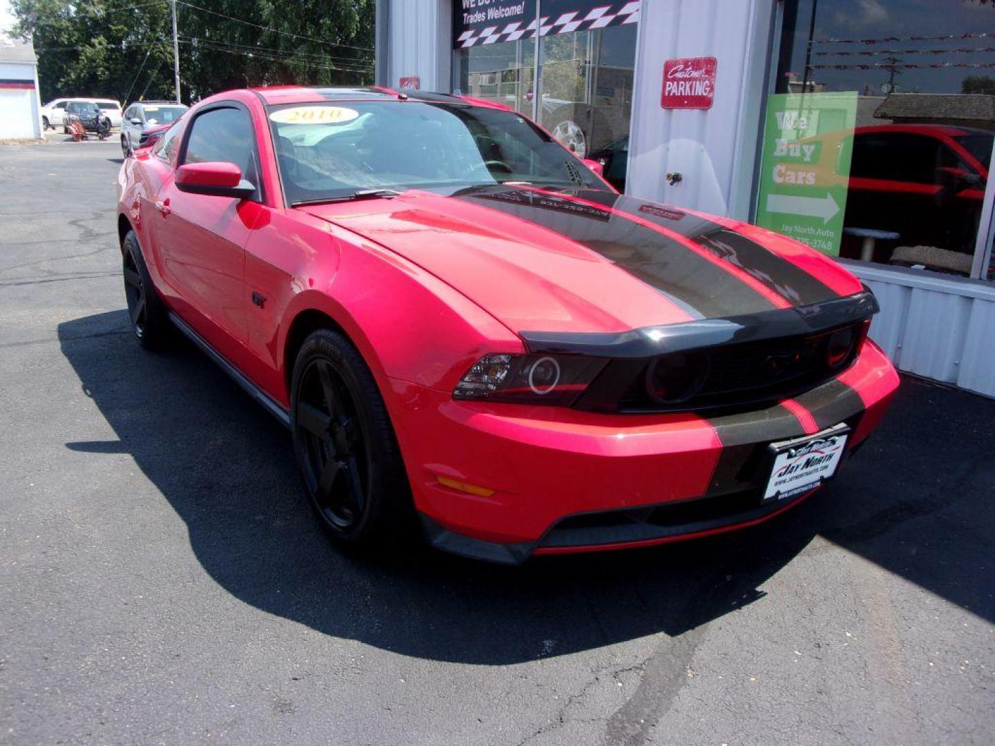 2010 RED FORD MUSTANG GT (1ZVBP8CHXA5) with an 4.6L engine, 5-Speed Manual transmission, located at 501 E. Columbia St., Springfield, OH, 45503, (800) 262-7122, 39.925262, -83.801796 - ***Wilwood Performance Brakes***Clean Carfax***GT***5 Speed***4.6L***V8***New Tires***Serviced and Detailed*** Jay North Auto has offered hand picked vehicles since 1965! Our customer's enjoy a NO pressure buying experience with a small town feel. All of our vehicles get fully inspected and deta - Photo#2