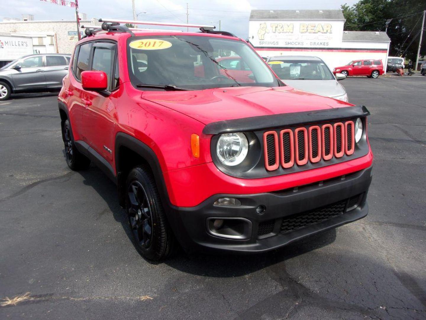 2017 RED JEEP RENEGADE LATITUDE (ZACCJBBB9HP) with an 2.4L engine, Automatic transmission, located at 501 E. Columbia St., Springfield, OH, 45503, (800) 262-7122, 39.925262, -83.801796 - Photo#2