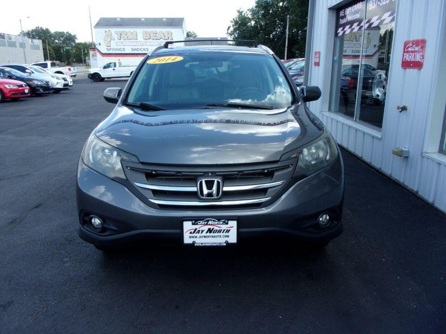 2014 GRAY HONDA CR-V EXL (2HKRM4H78EH) with an 2.4L engine, Automatic transmission, located at 501 E. Columbia St., Springfield, OH, 45503, (800) 262-7122, 39.925262, -83.801796 - Photo#1