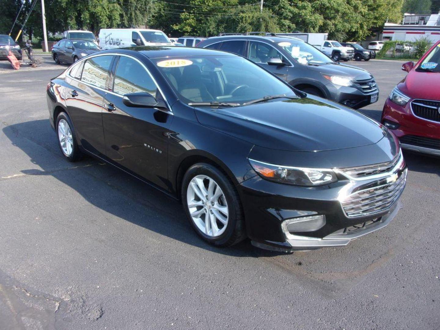 2018 BLACK CHEVROLET MALIBU LT (1G1ZD5ST1JF) with an 1.5L engine, Automatic transmission, located at 501 E. Columbia St., Springfield, OH, 45503, (800) 262-7122, 39.925262, -83.801796 - Photo#1