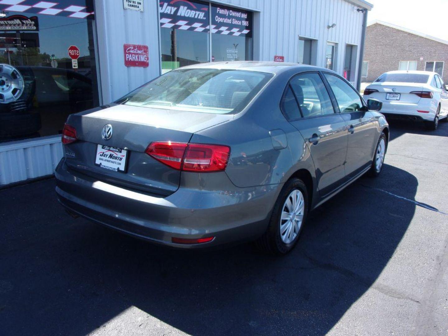 2015 GRAY VOLKSWAGEN JETTA S (3VW2K7AJ3FM) with an 2L engine, Automatic transmission, located at 501 E. Columbia St., Springfield, OH, 45503, (800) 262-7122, 39.925262, -83.801796 - Photo#2