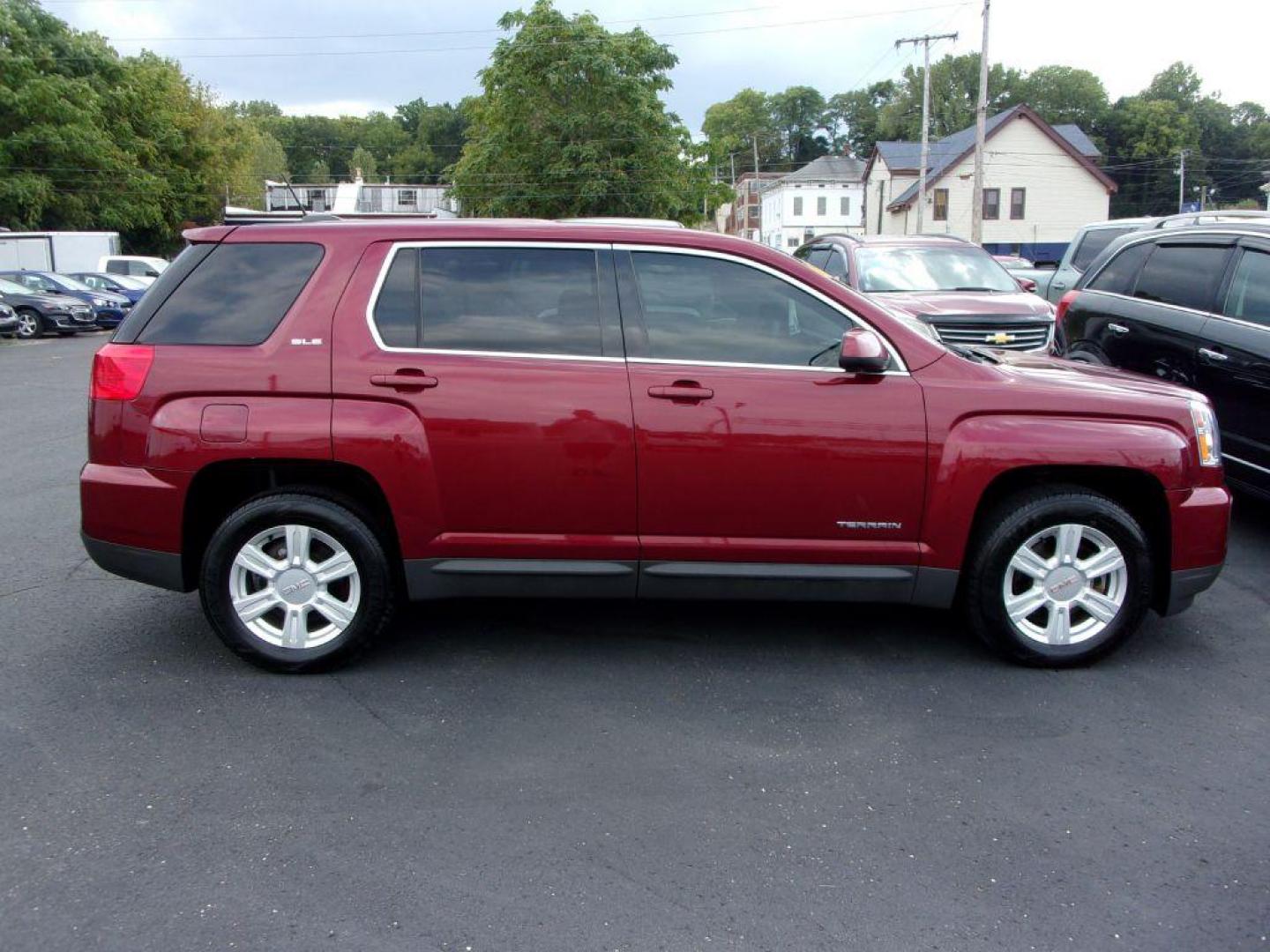 2016 RED GMC TERRAIN SLE (2GKALMEK5G6) with an 2.4L engine, Automatic transmission, located at 501 E. Columbia St., Springfield, OH, 45503, (800) 262-7122, 39.925262, -83.801796 - ***SLE***New Tires***Back-up Camera***Serviced and Detailed*** Jay North Auto has offered hand picked vehicles since 1965! Our customer's enjoy a NO pressure buying experience with a small town feel. All of our vehicles get fully inspected and detailed. We are a preferred dealer for many local c - Photo#0