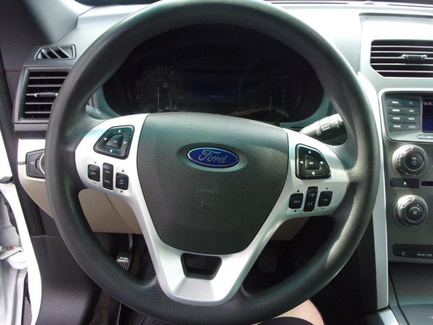 2015 WHITE FORD EXPLORER (1FM5K7B82FG) with an 3.5L engine, Automatic transmission, located at 501 E. Columbia St., Springfield, OH, 45503, (800) 262-7122, 39.925262, -83.801796 - Photo#9
