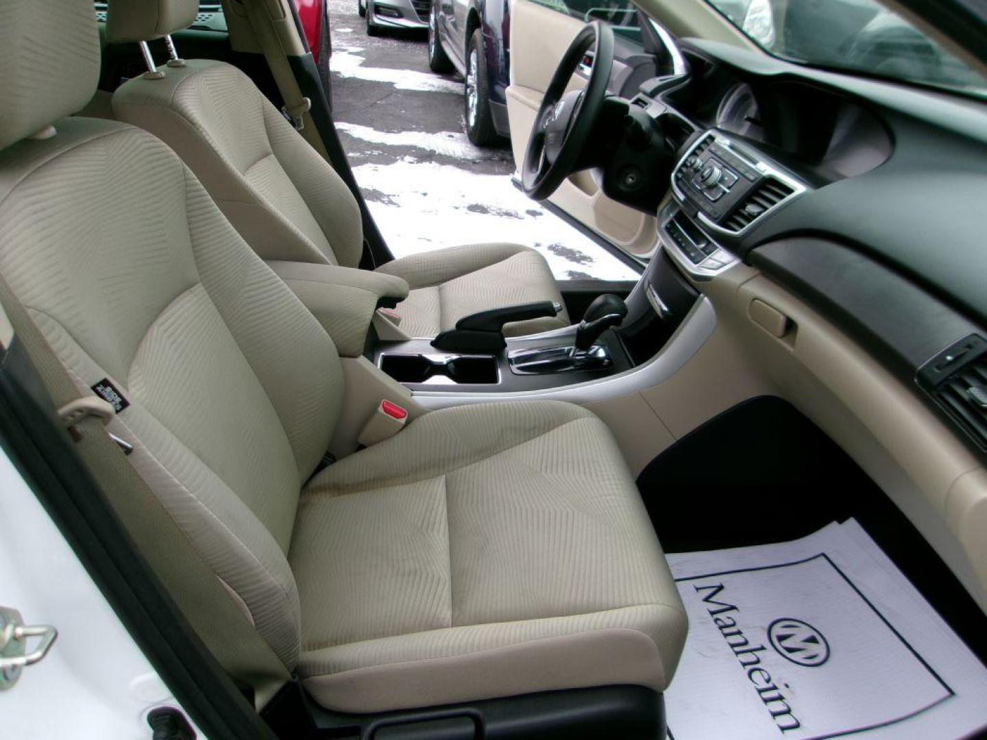 2015 WHITE HONDA ACCORD LX (1HGCR2F3XFA) with an 2.4L engine, Continuously Variable transmission, located at 501 E. Columbia St., Springfield, OH, 45503, (800) 262-7122, 39.925262, -83.801796 - Photo#16