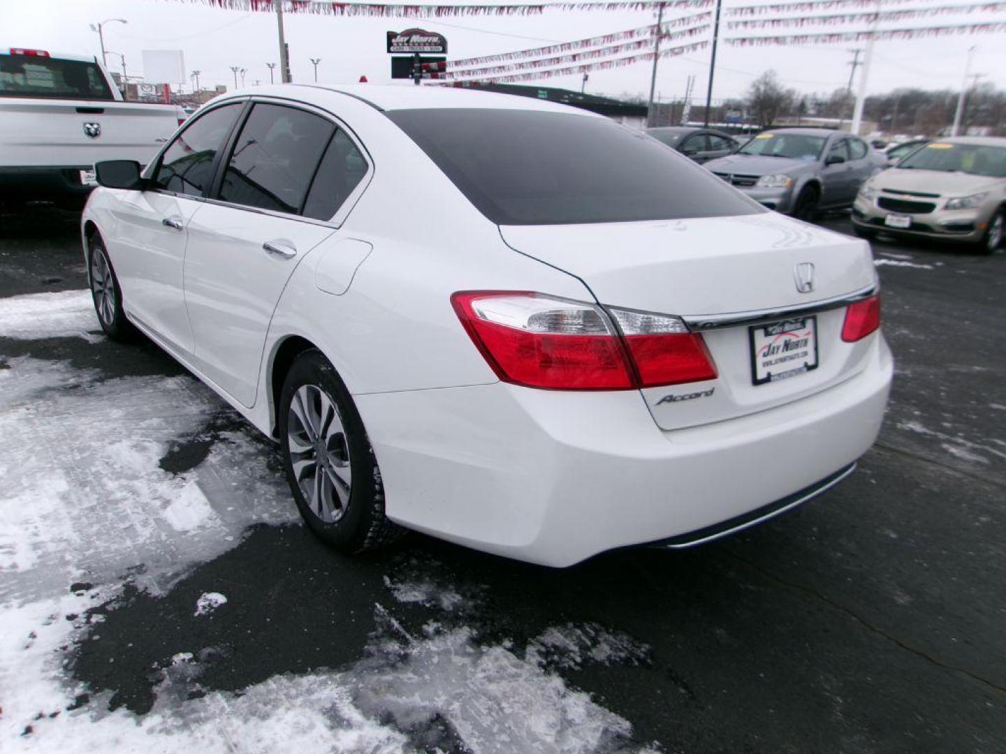 2015 WHITE HONDA ACCORD LX (1HGCR2F3XFA) with an 2.4L engine, Continuously Variable transmission, located at 501 E. Columbia St., Springfield, OH, 45503, (800) 262-7122, 39.925262, -83.801796 - Photo#5