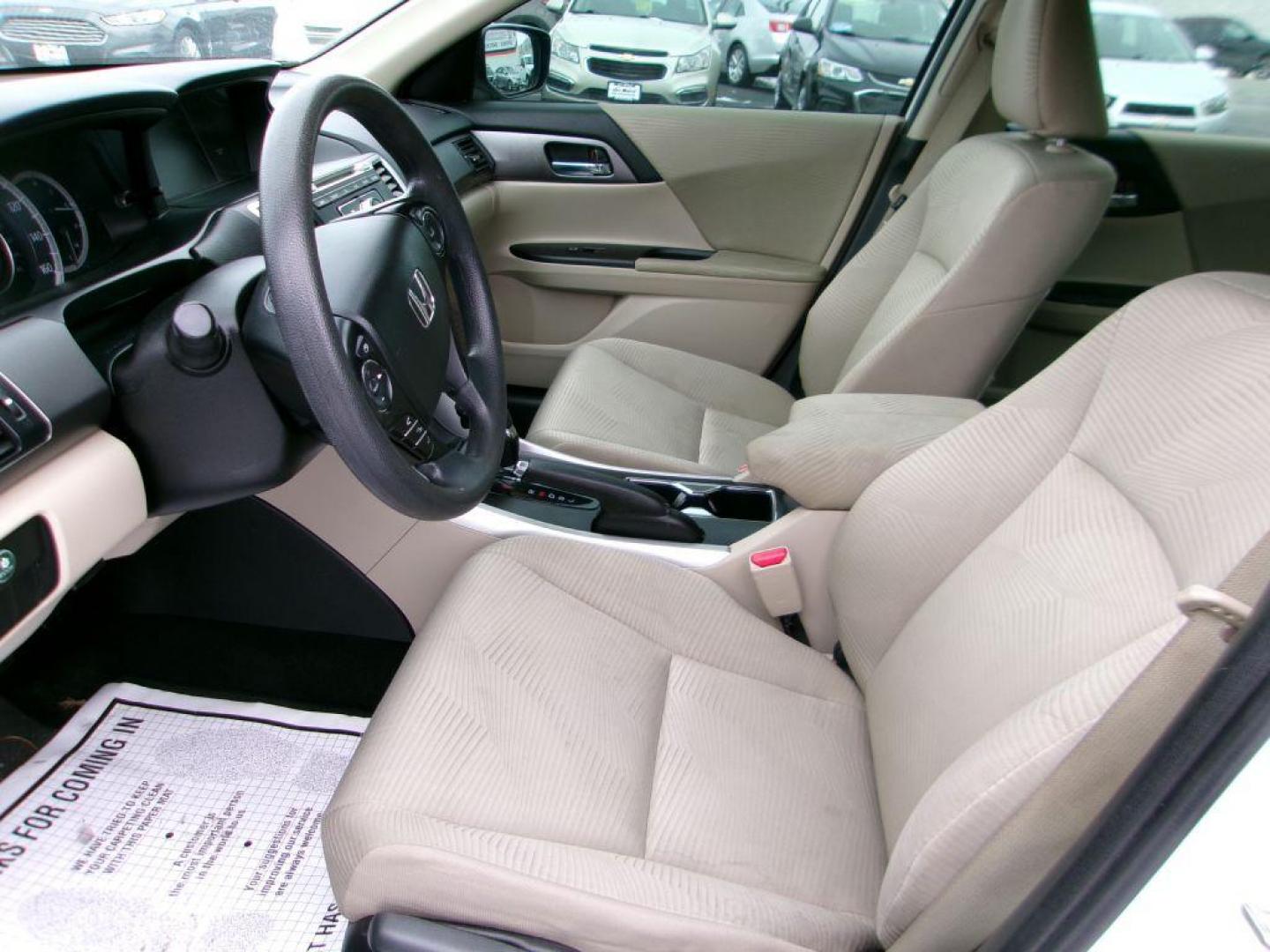 2015 WHITE HONDA ACCORD LX (1HGCR2F3XFA) with an 2.4L engine, Continuously Variable transmission, located at 501 E. Columbia St., Springfield, OH, 45503, (800) 262-7122, 39.925262, -83.801796 - Photo#8