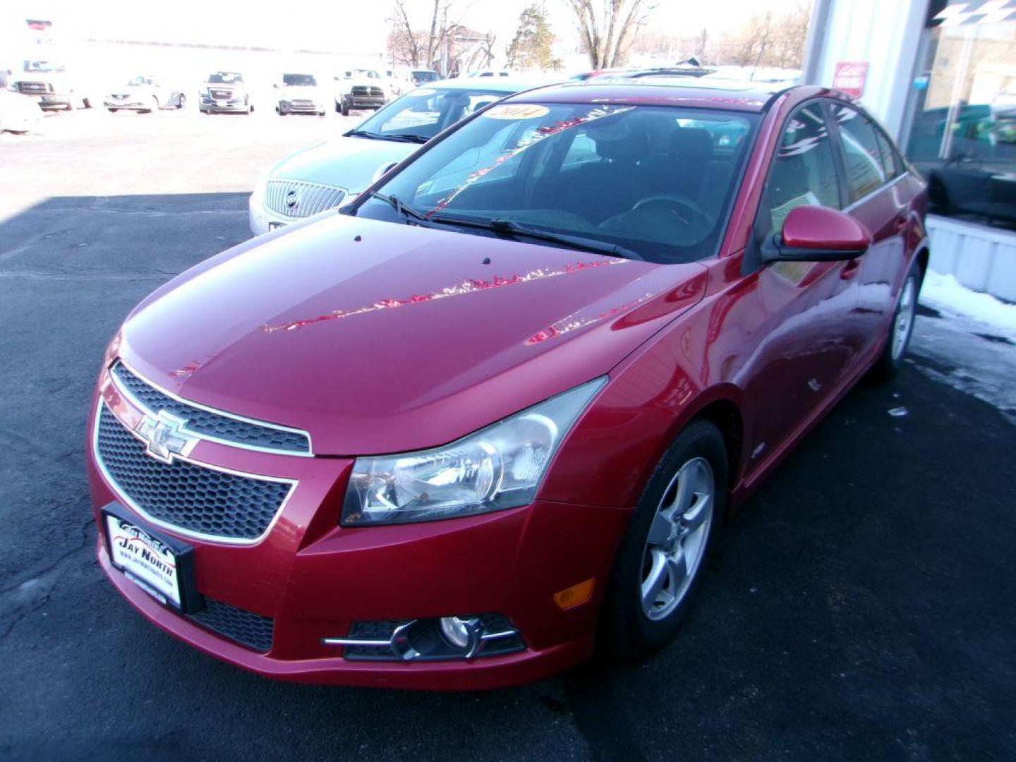 2014 RED CHEVROLET CRUZE LT (1G1PC5SB0E7) with an 1.4L engine, Automatic transmission, located at 501 E. Columbia St., Springfield, OH, 45503, (800) 262-7122, 39.925262, -83.801796 - Photo#1