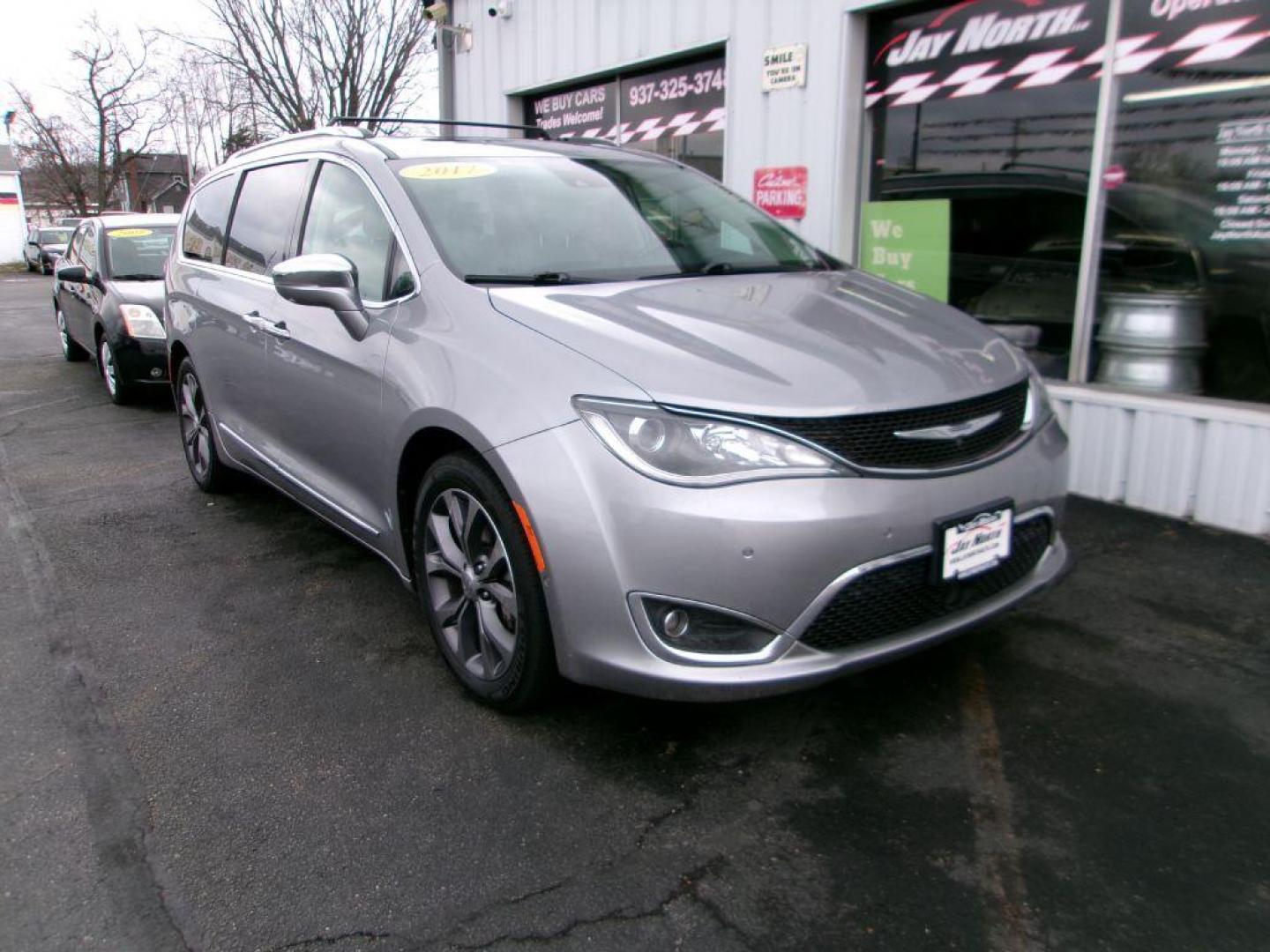 2017 SILVER CHRYSLER PACIFICA LIMITED (2C4RC1GG3HR) with an 3.6L engine, Automatic transmission, located at 501 E. Columbia St., Springfield, OH, 45503, (800) 262-7122, 39.925262, -83.801796 - ***Clean Carfax***Limited***New Rear Brakes***Lane Departue***Power Doors***Power Lift Gate***Serviced and Detailed*** Jay North Auto has offered hand picked vehicles since 1965! Our customer's enjoy a NO pressure buying experience with a small town feel. All of our vehicles get fully inspecte - Photo#2