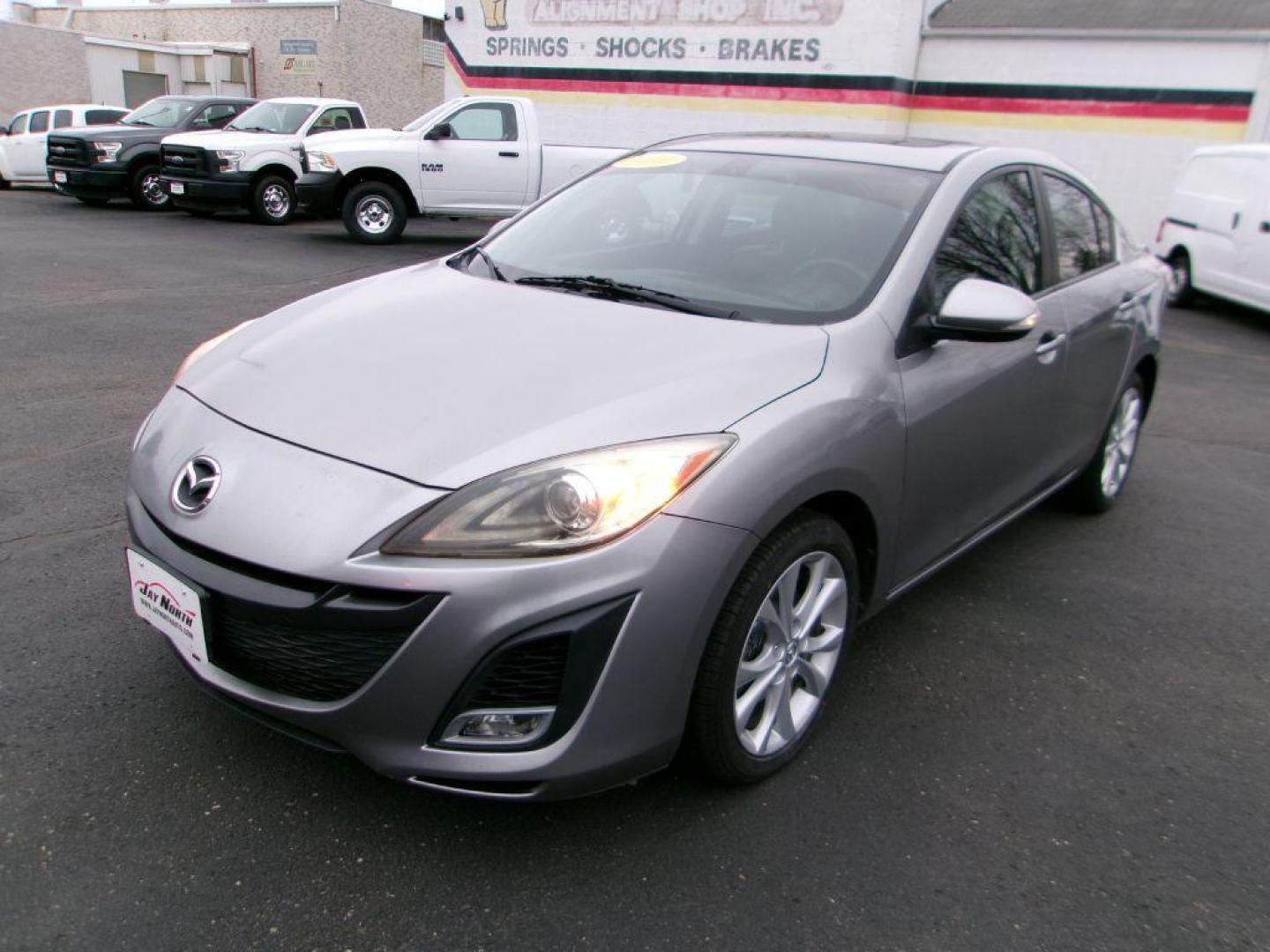 2010 GRAY MAZDA 3 GRAND TOURING (JM1BL1S54A1) with an 2.5L engine, Automatic transmission, located at 501 E. Columbia St., Springfield, OH, 45503, (800) 262-7122, 39.925262, -83.801796 - *** New Tires *** 1 Owner *** Clean CarFax w/ 48 Service Records *** Grand Touring *** Moonroof *** Leather *** Jay North Auto has offered hand picked vehicles since 1965! Our customer's enjoy a NO pressure buying experience with a small town feel. All of our vehicles get fully inspected and de - Photo#2