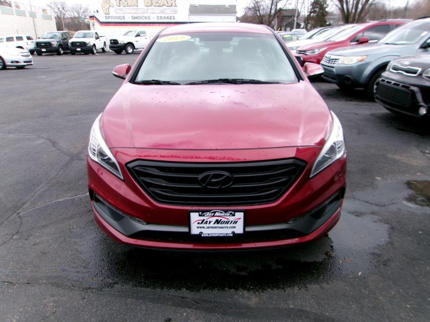 2015 RED HYUNDAI SONATA SPORT (5NPE34AF4FH) with an 2.4L engine, Automatic transmission, located at 501 E. Columbia St., Springfield, OH, 45503, (800) 262-7122, 39.925262, -83.801796 - Photo#1