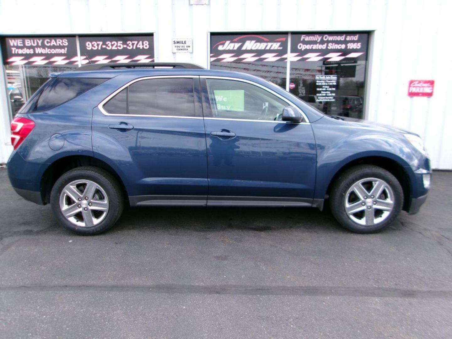 2016 BLUE CHEVROLET EQUINOX LT (2GNALCEK3G6) with an 2.4L engine, Automatic transmission, located at 501 E. Columbia St., Springfield, OH, 45503, (800) 262-7122, 39.925262, -83.801796 - ***New Timing***New Tires***New Rear Pads and Rotors***Replaced Front Struts and Sway Bar Links***Serviced and Detailed*** Jay North Auto has offered hand picked vehicles since 1965! Our customer's enjoy a NO pressure buying experience with a small town feel. All of our vehicles get fully inspec - Photo#0