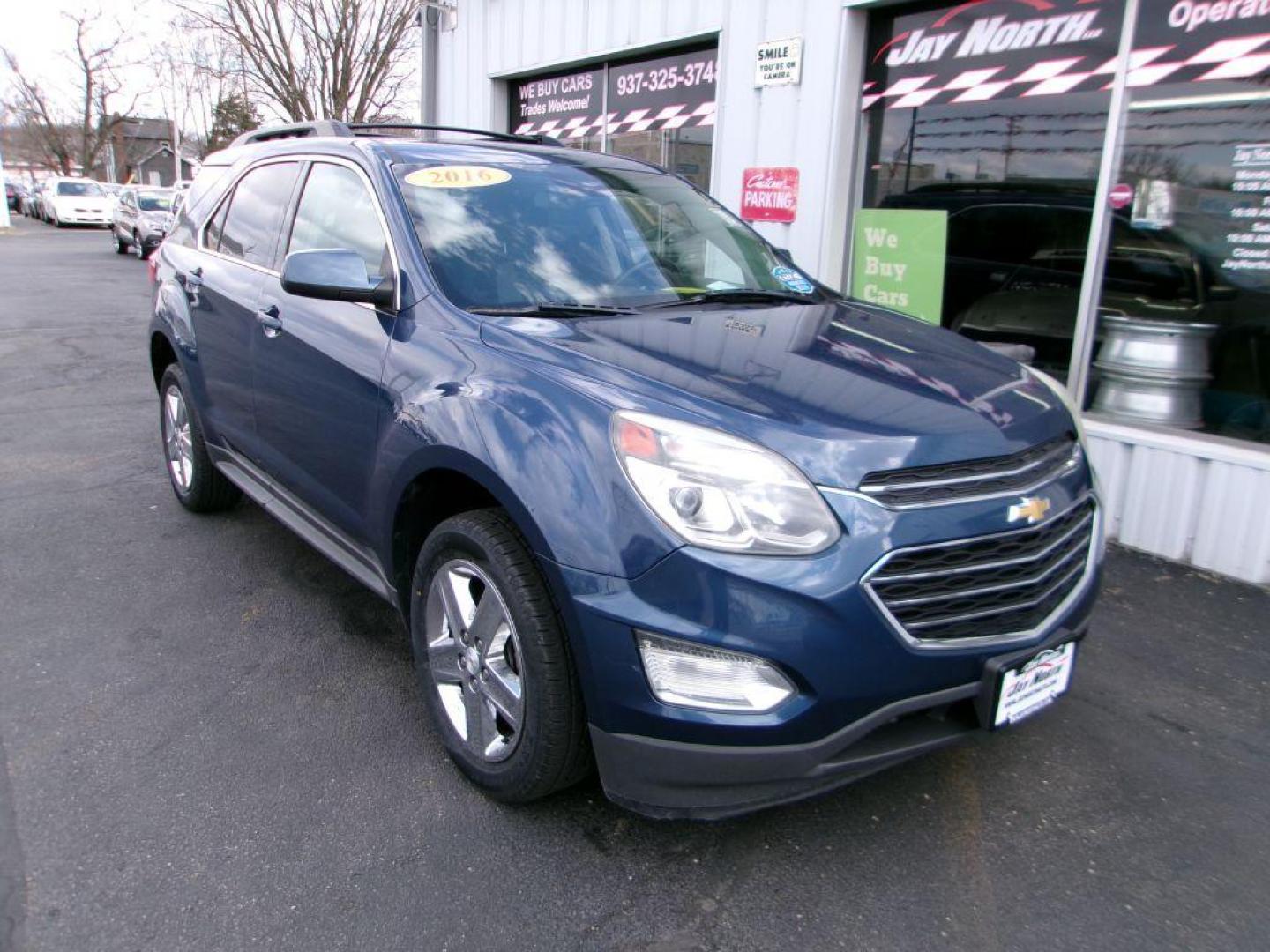 2016 BLUE CHEVROLET EQUINOX LT (2GNALCEK3G6) with an 2.4L engine, Automatic transmission, located at 501 E. Columbia St., Springfield, OH, 45503, (800) 262-7122, 39.925262, -83.801796 - ***New Timing***New Tires***New Rear Pads and Rotors***Replaced Front Struts and Sway Bar Links***Serviced and Detailed*** Jay North Auto has offered hand picked vehicles since 1965! Our customer's enjoy a NO pressure buying experience with a small town feel. All of our vehicles get fully inspec - Photo#1