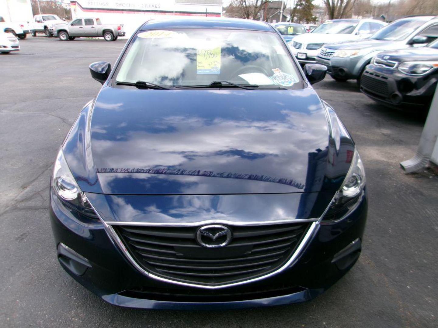 2014 BLUE MAZDA 3 TOURING (JM1BM1L73E1) with an 2.0L engine, Automatic transmission, located at 501 E. Columbia St., Springfield, OH, 45503, (800) 262-7122, 39.925262, -83.801796 - Photo#2