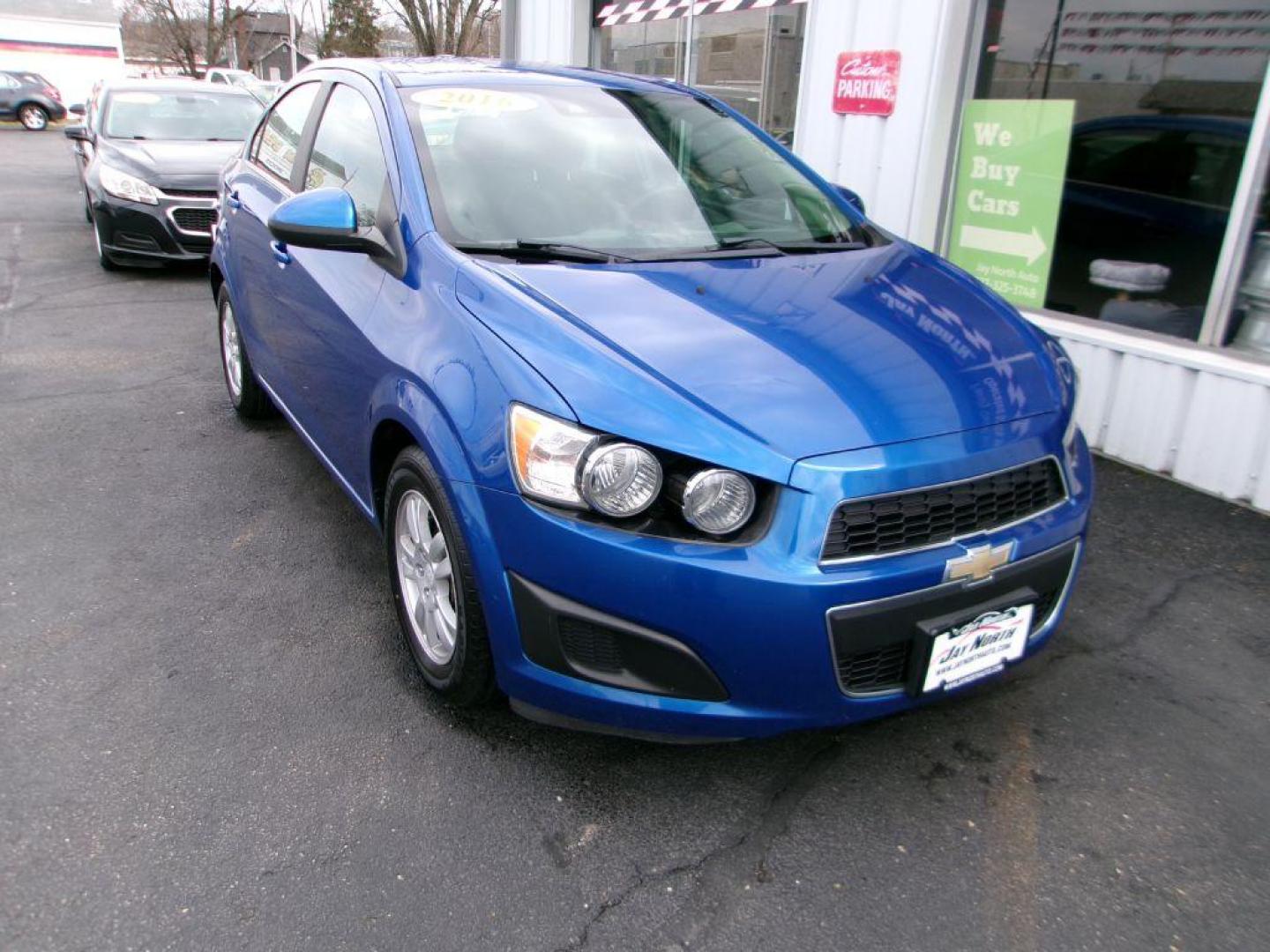 2016 BLUE CHEVROLET SONIC LT (1G1JC5SH5G4) with an 1.8L engine, Automatic transmission, located at 501 E. Columbia St., Springfield, OH, 45503, (800) 262-7122, 39.925262, -83.801796 - Photo#1