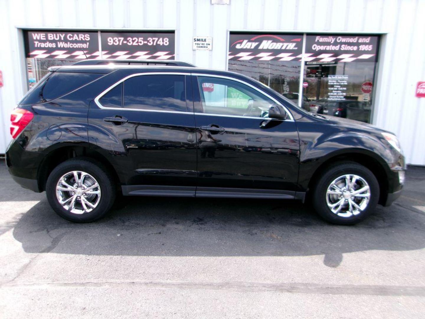 2017 BLACK CHEVROLET EQUINOX LT (2GNFLFEK6H6) with an 2.4L engine, Automatic transmission, located at 501 E. Columbia St., Springfield, OH, 45503, (800) 262-7122, 39.925262, -83.801796 - *** All Wheel Drive *** LT *** Clean CarFax *** Serviced and Detailed *** Remote Start *** New Brakes *** Jay North Auto has offered hand picked vehicles since 1965! Our customer's enjoy a NO pressure buying experience with a small town feel. All of our vehicles get fully inspected and detailed. - Photo#0