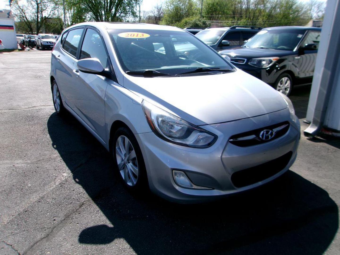 2013 SILVER HYUNDAI ACCENT SE (KMHCU5AE6DU) with an 1.6L engine, Automatic transmission, located at 501 E. Columbia St., Springfield, OH, 45503, (800) 262-7122, 39.925262, -83.801796 - ***Clean Carfax***SE***New Tires***Sunroof***New Front Pads and Rotors***Serviced and Detailed*** Jay North Auto has offered hand picked vehicles since 1965! Our customer's enjoy a NO pressure buying experience with a small town feel. All of our vehicles get fully inspected and detailed. We ar - Photo#2