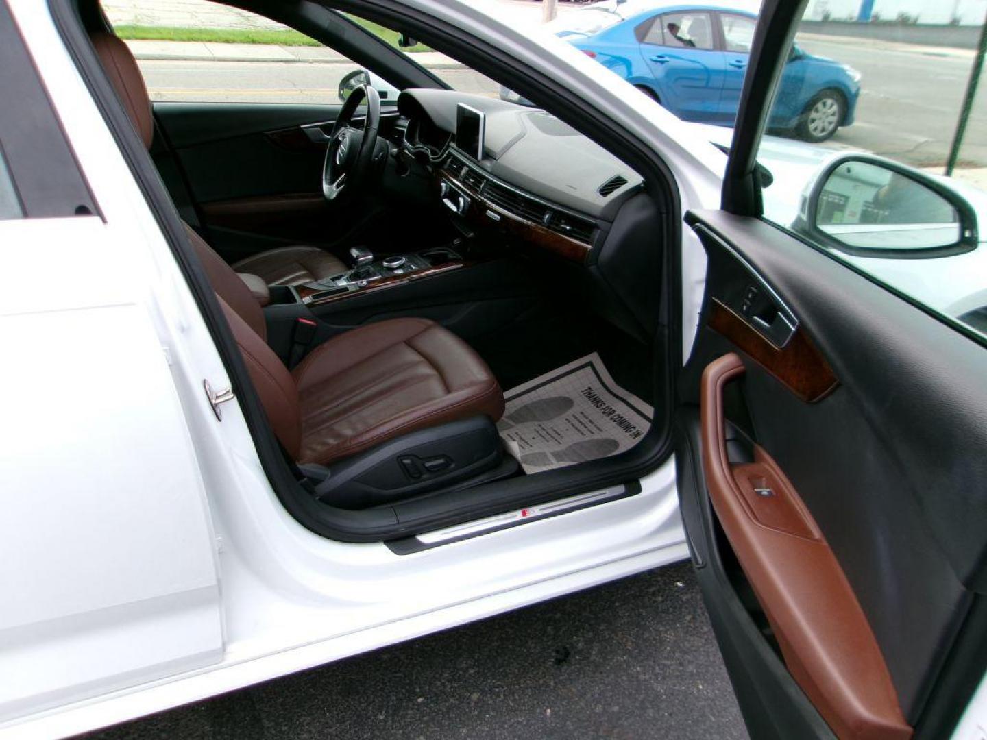 2017 WHITE AUDI A4 PREMIUM PLUS (WAUENAF4XHN) with an 2.0L engine, Automatic transmission, located at 501 E. Columbia St., Springfield, OH, 45503, (800) 262-7122, 39.925262, -83.801796 - ***Clean Carfax***LOADED***Heated Front and Rear Leather Seating***3D Bang and Olufsen Audio***Navigation***Sunroof***Premium Plus***Blind Spot***Local Trade***Serviced and Detailed*** AWD *** Jay North Auto has offered hand picked vehicles since 1965! Our customer's enjoy a NO pressure buying - Photo#10