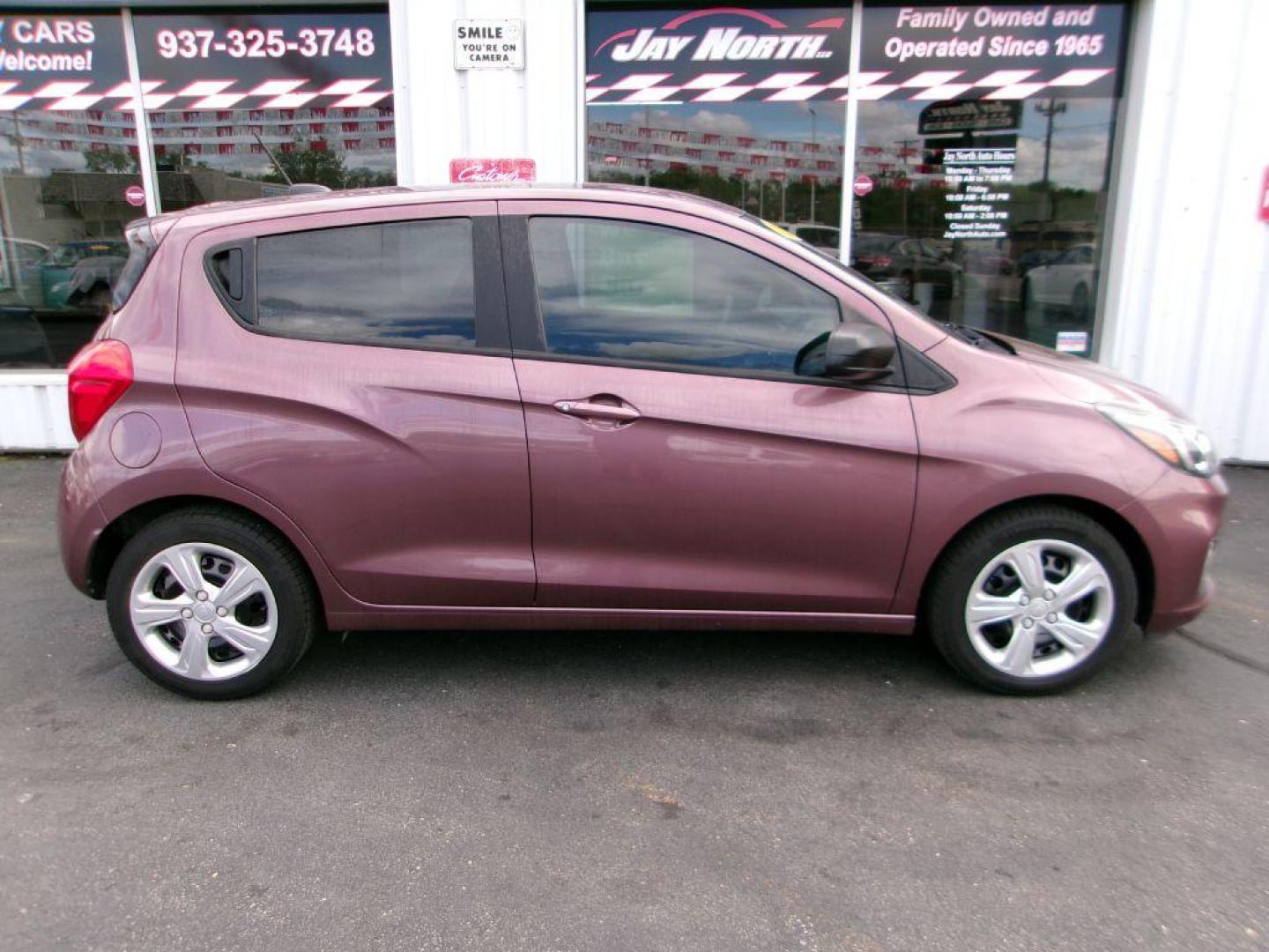 2019 PURPLE CHEVROLET SPARK LS (KL8CB6SA9KC) with an 1.4L engine, Continuously Variable transmission, located at 501 E. Columbia St., Springfield, OH, 45503, (800) 262-7122, 39.925262, -83.801796 - *** Clean CarFax *** Low Miles *** Serviced and Detailed *** Great MPG *** Automatic *** A/C *** Jay North Auto has offered hand picked vehicles since 1965! Our customer's enjoy a NO pressure buying experience with a small town feel. All of our vehicles get fully inspected and detailed. We are a - Photo#0