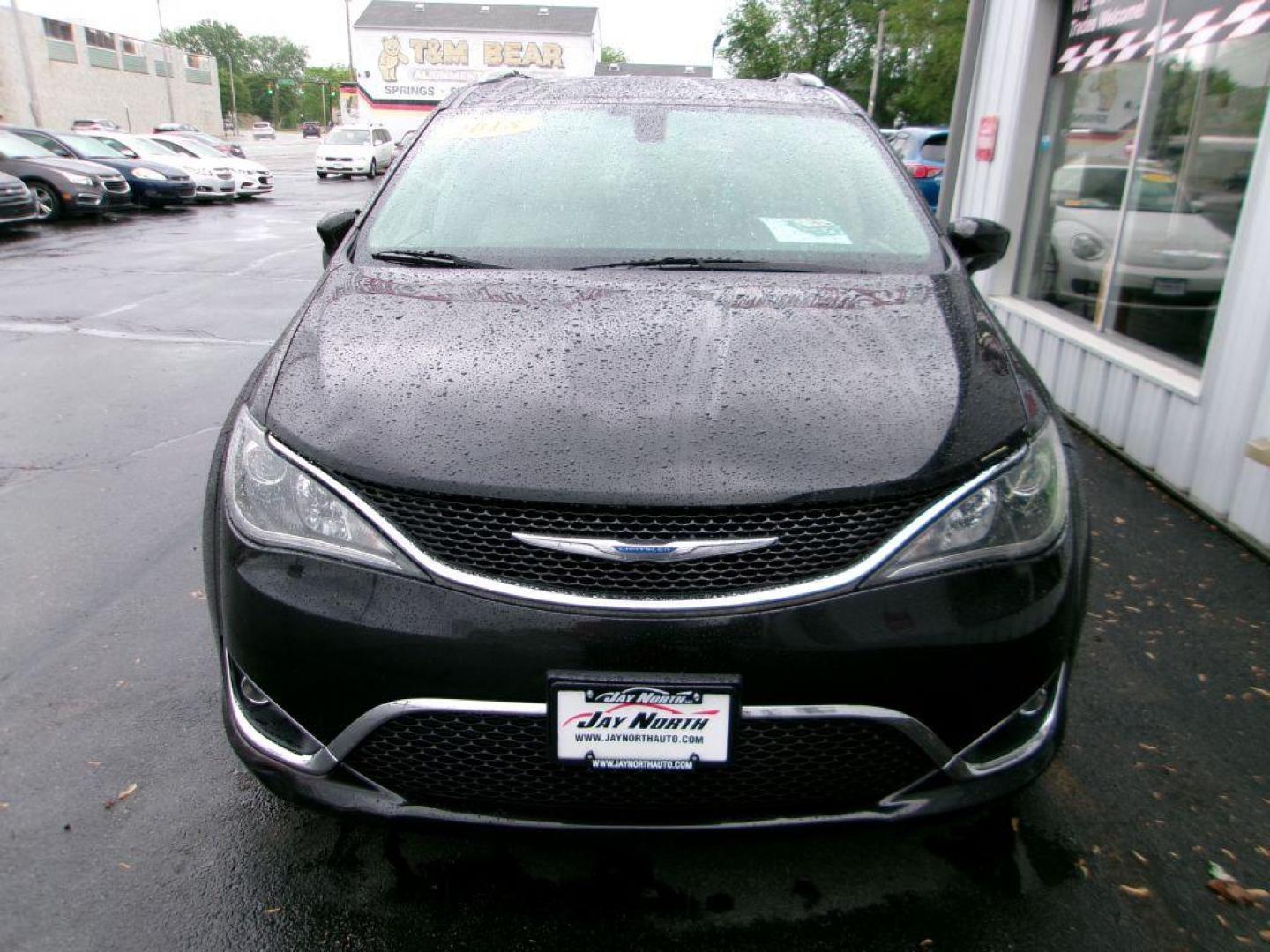 2018 BLACK CHRYSLER PACIFICA TOURING L (2C4RC1BG5JR) with an 3.6L engine, Automatic transmission, located at 501 E. Columbia St., Springfield, OH, 45503, (800) 262-7122, 39.925262, -83.801796 - *** Serviced and Detailed *** Leather *** Remote Start *** Touring L *** LOADED *** Advanced Multistage Front Airbags Driver Inflatable Knee-Bolster Airbag Passenger Inflatable Knee-Bolster Air Bag Supplemental Side-Curtain Airbags in All Rows Supplemental Front Seat-Mounted Side Airbags - Photo#2