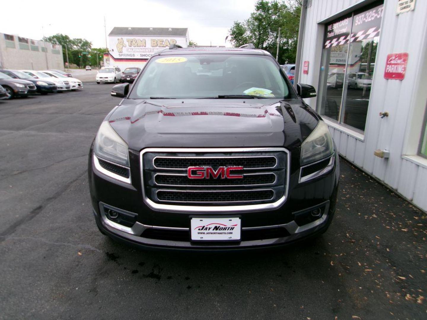 2015 GRAY GMC ACADIA SLT-1 (1GKKRRKD4FJ) with an 3.6L engine, Automatic transmission, located at 501 E. Columbia St., Springfield, OH, 45503, (800) 262-7122, 39.925262, -83.801796 - *** 1 Owner *** Clean CarFax *** V6 FWD *** Third Row *** Remote Start *** Leather *** Loaded *** Serviced and Detailed *** Jay North Auto has offered hand picked vehicles since 1965! Our customer's enjoy a NO pressure buying experience with a small town feel. All of our vehicles get fully insp - Photo#1