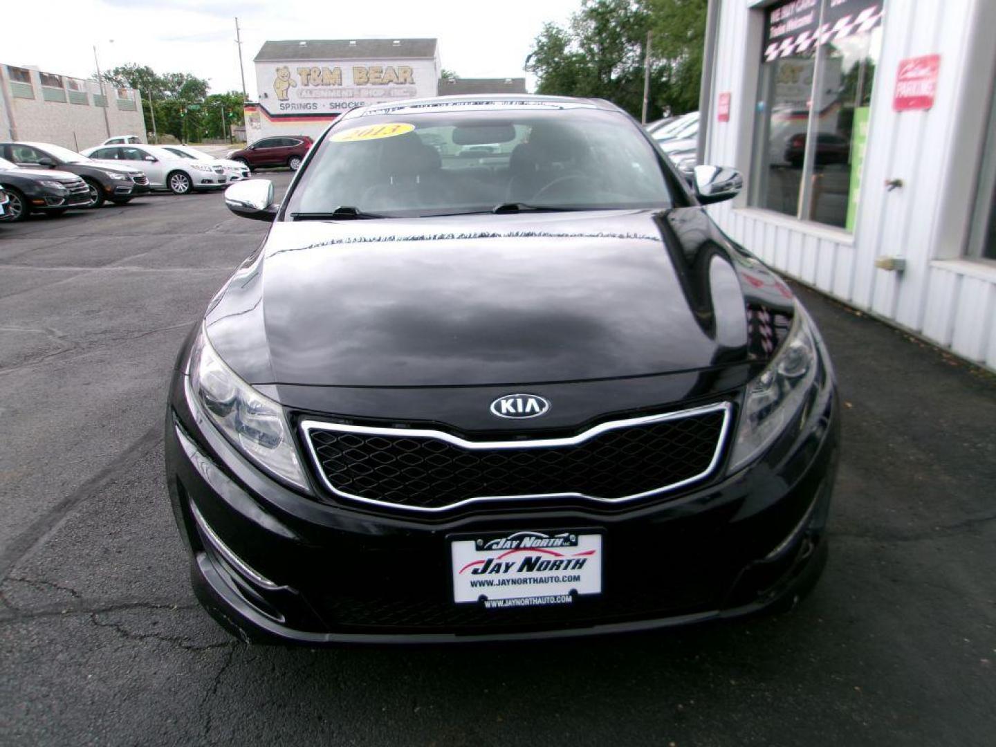 2013 BLACK KIA OPTIMA SXL (5XXGR4A6XDG) , Automatic transmission, located at 501 E. Columbia St., Springfield, OH, 45503, (800) 262-7122, 39.925262, -83.801796 - *** Local Trade *** Serviced and Detailed *** Loaded *** SX Premium Touring Package- Panoramic Sunroof- Power Folding Outside Mirrors- Infinity Audio System- UVO Powered by Microsoft- HD Radio Technology- Rear Camera Display- Power Front Passenger's Seat- Driver's Seat Memory- Heated and Cooled Fron - Photo#1