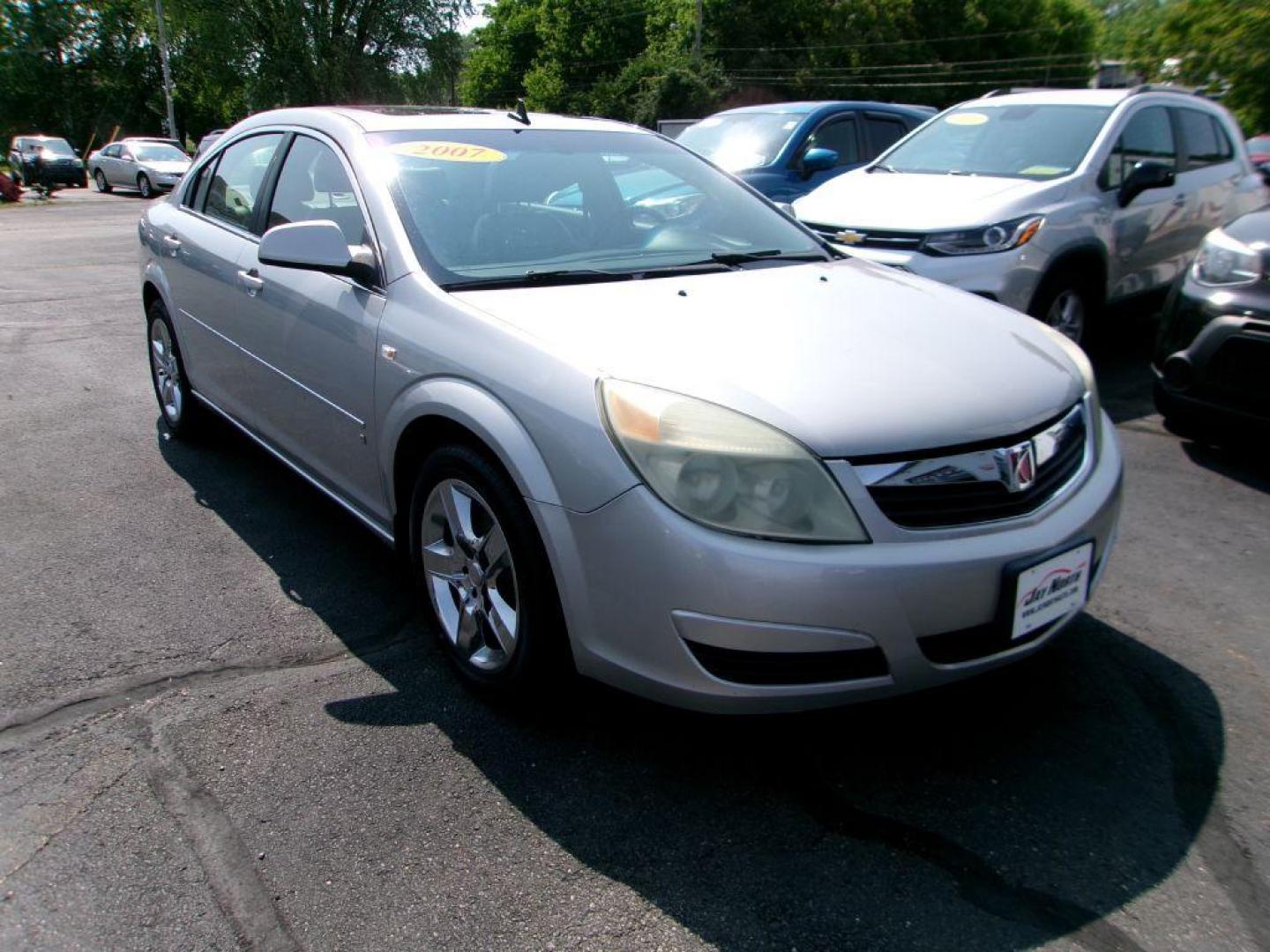 2007 SILVER SATURN AURA XE (1G8ZS57N97F) with an 3.5L engine, Automatic transmission, located at 501 E. Columbia St., Springfield, OH, 45503, (800) 262-7122, 39.925262, -83.801796 - ***Local Trade***Clean Carfax***New Tires***New Front and Rear Break Pads and Rotors***Leather Seating***Sunroof***Serviced and Detailed*** Jay North Auto has offered hand picked vehicles since 1965! Our customer's enjoy a NO pressure buying experience with a small town feel. All of our vehicles - Photo#2
