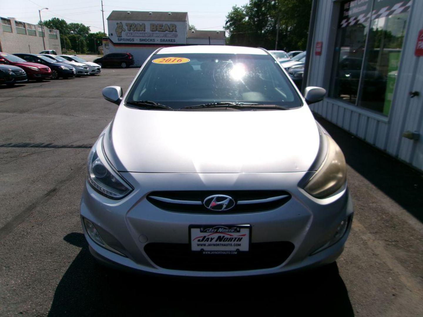 2016 SILVER HYUNDAI ACCENT SPORT (KMHCU5AE5GU) with an 1.6L engine, Automatic transmission, located at 501 E. Columbia St., Springfield, OH, 45503, (800) 262-7122, 39.925262, -83.801796 - Photo#1