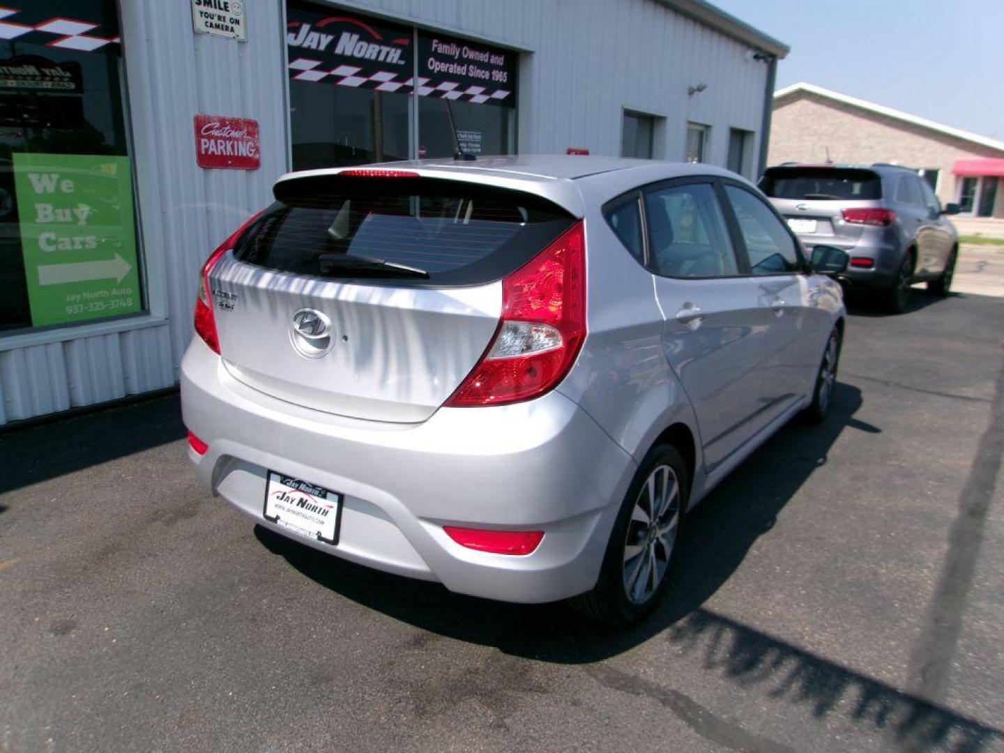 2016 SILVER HYUNDAI ACCENT SPORT (KMHCU5AE5GU) with an 1.6L engine, Automatic transmission, located at 501 E. Columbia St., Springfield, OH, 45503, (800) 262-7122, 39.925262, -83.801796 - Photo#3