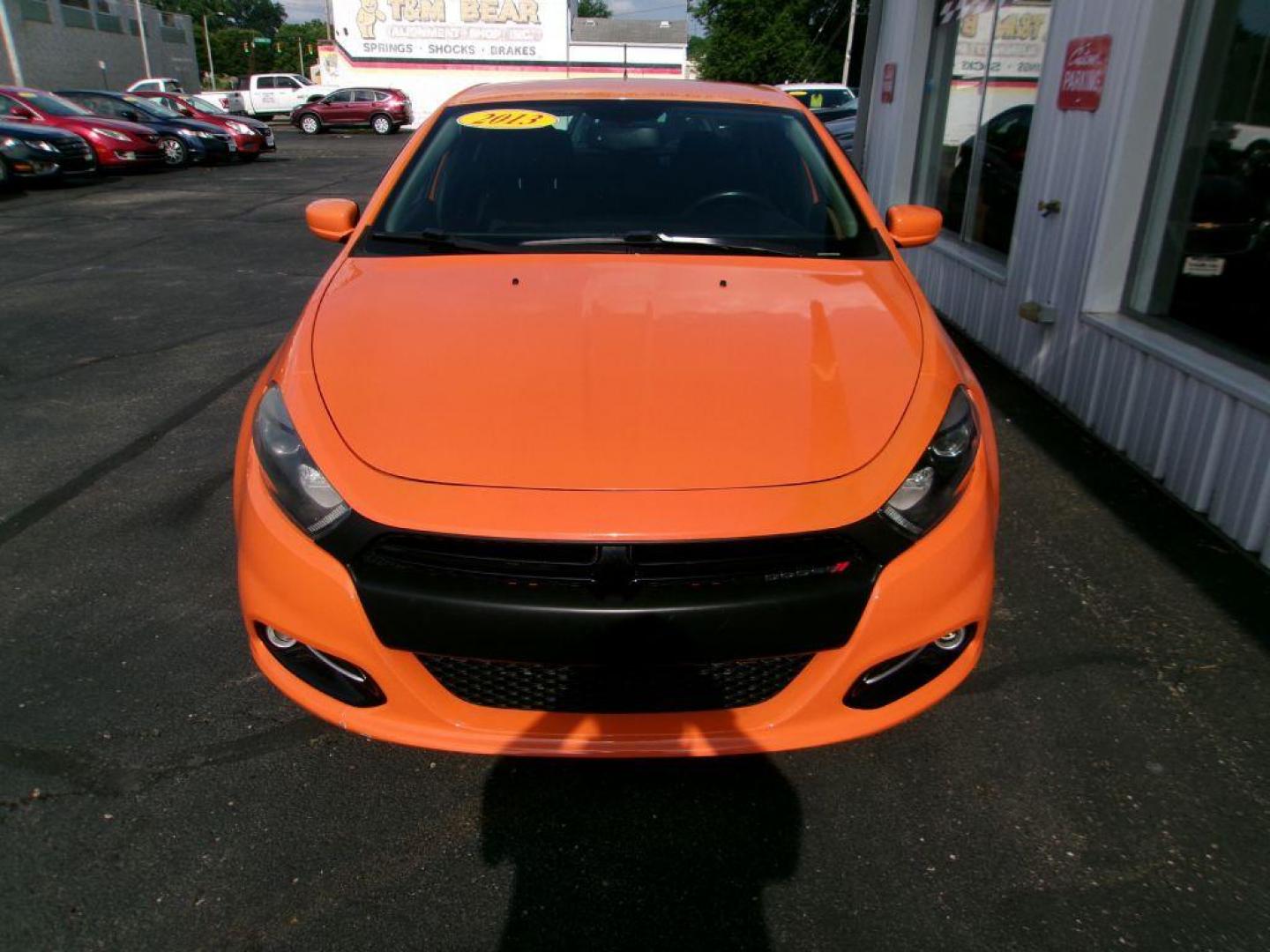 2013 ORANGE DODGE DART SXT (1C3CDFBA9DD) with an 2.0L engine, Automatic transmission, located at 501 E. Columbia St., Springfield, OH, 45503, (800) 262-7122, 39.925262, -83.801796 - Photo#2