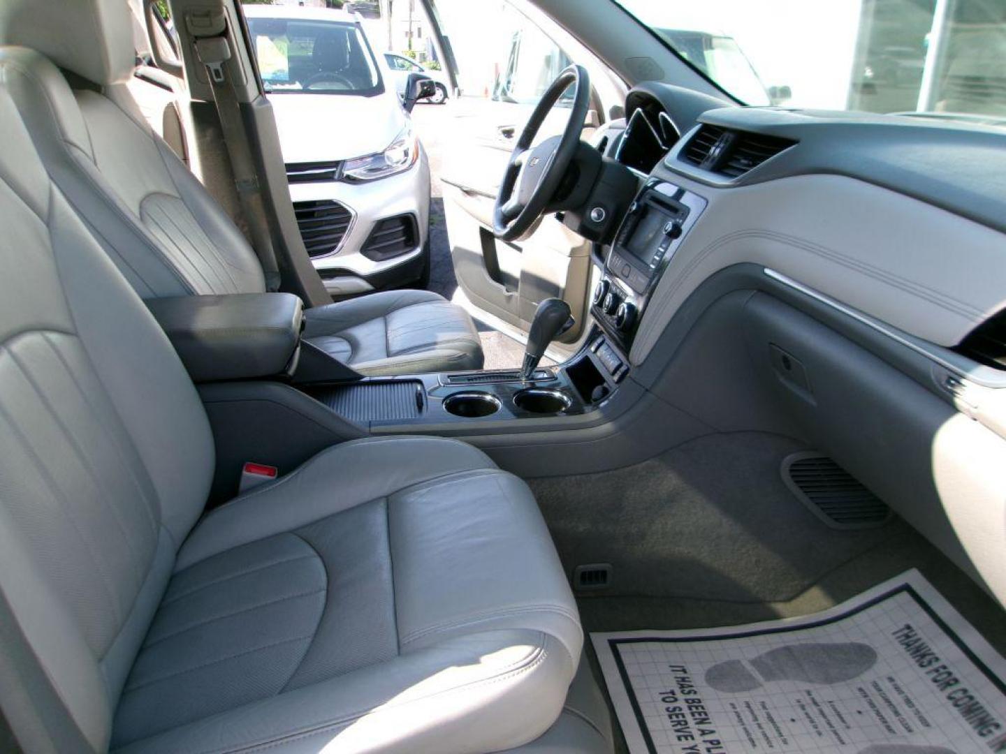 2014 WHITE CHEVROLET TRAVERSE LTZ (1GNKVJKD1EJ) with an 3.6L engine, Automatic transmission, located at 501 E. Columbia St., Springfield, OH, 45503, (800) 262-7122, 39.925262, -83.801796 - ***1-Owner***Clean Carfax***AWD***LTZ***Heated Leather Seating***3.6L V6***3rd Row Seating***Serviced and Detailed*** Jay North Auto has offered hand picked vehicles since 1965! Our customer's enjoy a NO pressure buying experience with a small town feel. All of our vehicles get fully inspected - Photo#20