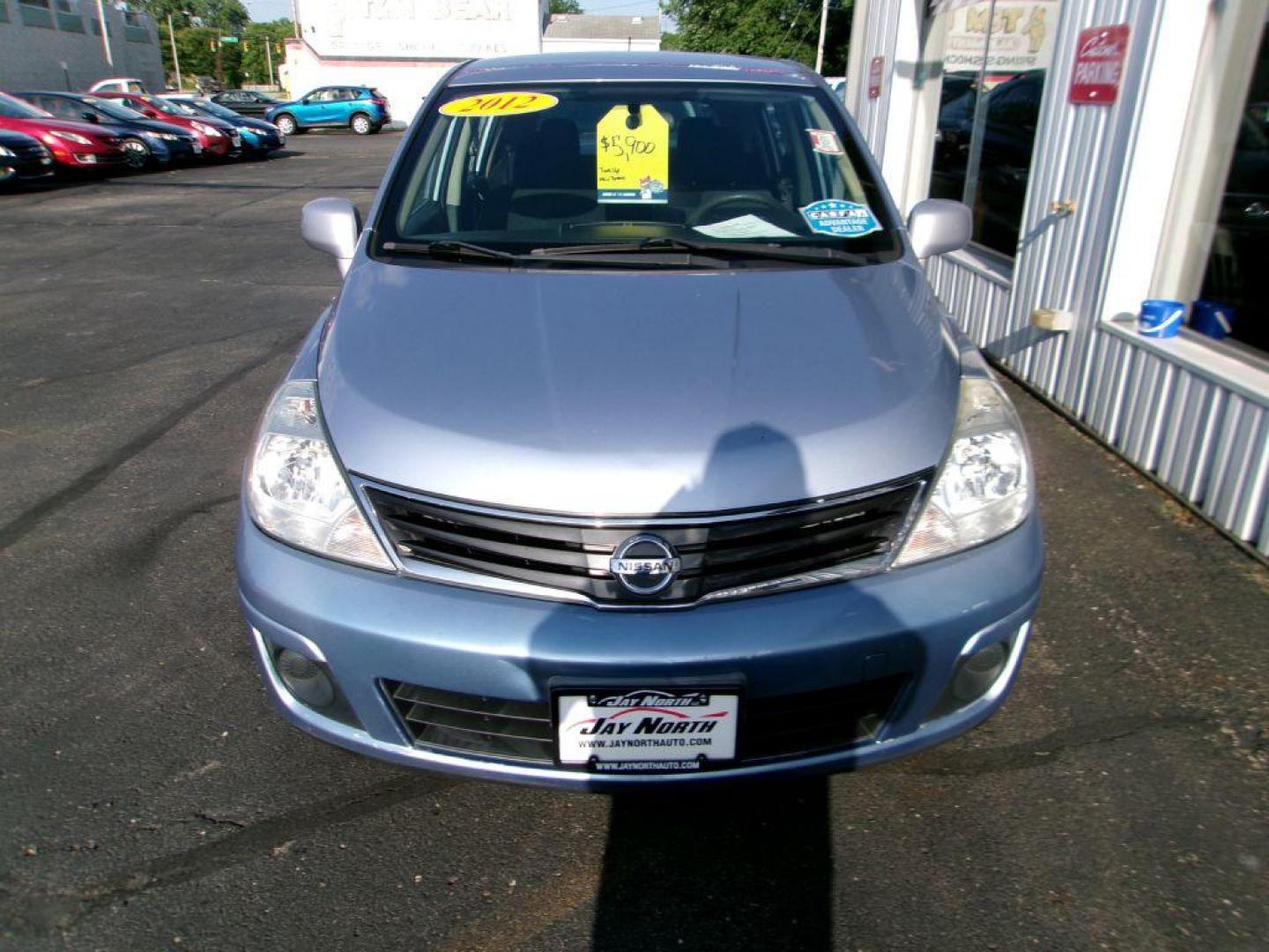 2012 BLUE NISSAN VERSA S (3N1BC1CP5CL) with an 1.8L engine, Continuously Variable transmission, located at 501 E. Columbia St., Springfield, OH, 45503, (800) 262-7122, 39.925262, -83.801796 - Photo#2