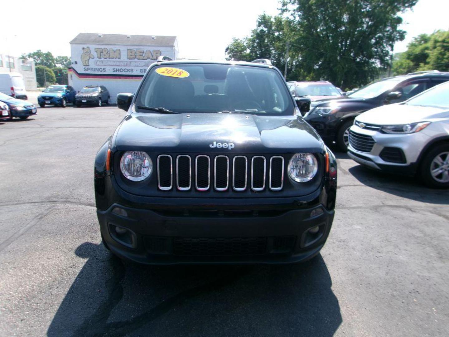 2018 BLACK JEEP RENEGADE LATITUDE (ZACCJABB9JP) with an 2.4L engine, Automatic transmission, located at 501 E. Columbia St., Springfield, OH, 45503, (800) 262-7122, 39.925262, -83.801796 - ***New Front Brake Pads and Rotors***New Tires***New Spark Plugs***Latitude***Apple and Android Auto***Remote Start***Serviced and Detailed*** Jay North Auto has offered hand picked vehicles since 1965! Our customer's enjoy a NO pressure buying experience with a small town feel. All of our veh - Photo#1