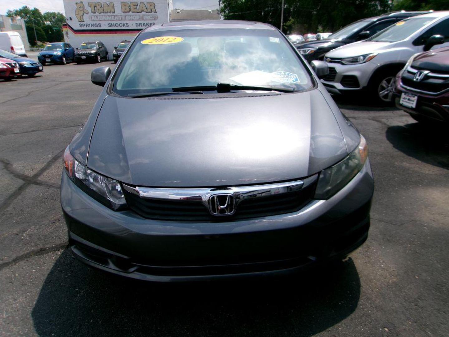2012 GRAY HONDA CIVIC EX (19XFB2F82CE) with an 1.8L engine, Automatic transmission, located at 501 E. Columbia St., Springfield, OH, 45503, (800) 262-7122, 39.925262, -83.801796 - ***EX***Sunroof***Like New Tires***Serviced and Detailed*** Jay North Auto has offered hand picked vehicles since 1965! Our customer's enjoy a NO pressure buying experience with a small town feel. All of our vehicles get fully inspected and detailed. We are a preferred dealer for many local cr - Photo#1