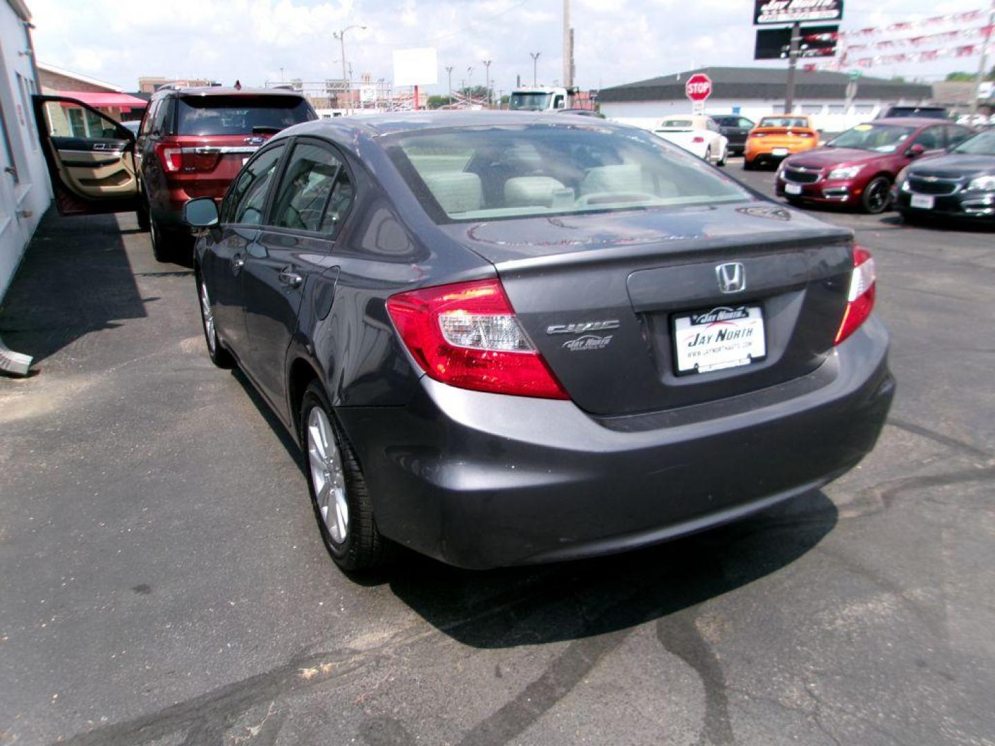 2012 GRAY HONDA CIVIC EX (19XFB2F82CE) with an 1.8L engine, Automatic transmission, located at 501 E. Columbia St., Springfield, OH, 45503, (800) 262-7122, 39.925262, -83.801796 - ***EX***Sunroof***Like New Tires***Serviced and Detailed*** Jay North Auto has offered hand picked vehicles since 1965! Our customer's enjoy a NO pressure buying experience with a small town feel. All of our vehicles get fully inspected and detailed. We are a preferred dealer for many local cr - Photo#5