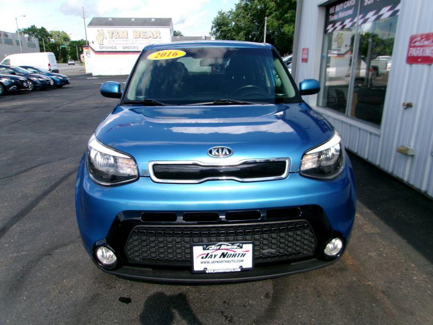 2016 BLUE KIA SOUL + (KNDJP3A50G7) with an 2.0L engine, Automatic transmission, located at 501 E. Columbia St., Springfield, OH, 45503, (800) 262-7122, 39.925262, -83.801796 - ***Clean Carfax***New Front and Rear Brake Pads and Rotors***New Front Calipers***Soul +***Serviced and Detailed*** Jay North Auto has offered hand picked vehicles since 1965! Our customer's enjoy a NO pressure buying experience with a small town feel. All of our vehicles get fully inspected a - Photo#1