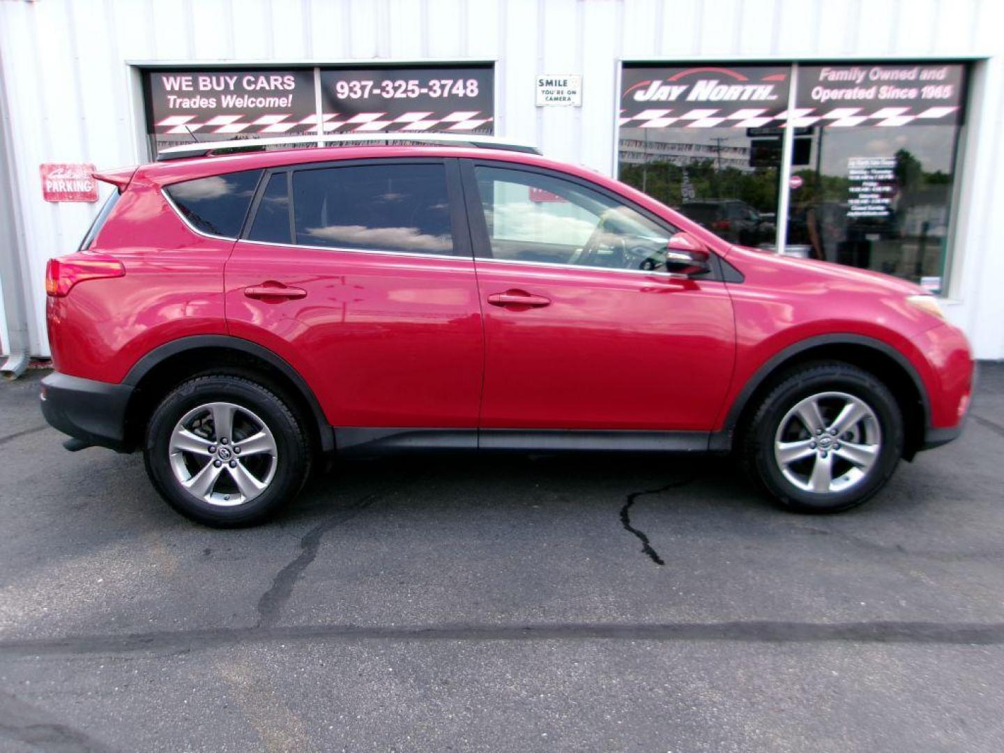 2015 RED TOYOTA RAV4 XLE (JTMWFREV9FD) with an 2.5L engine, Automatic transmission, located at 501 E. Columbia St., Springfield, OH, 45503, (800) 262-7122, 39.925262, -83.801796 - Photo#1