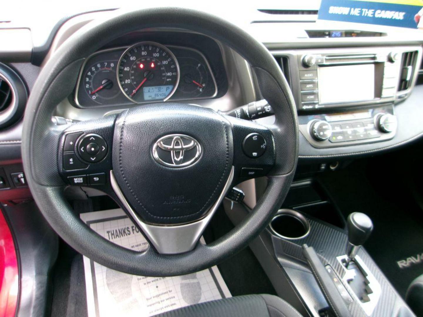 2015 RED TOYOTA RAV4 XLE (JTMWFREV9FD) with an 2.5L engine, Automatic transmission, located at 501 E. Columbia St., Springfield, OH, 45503, (800) 262-7122, 39.925262, -83.801796 - Photo#12