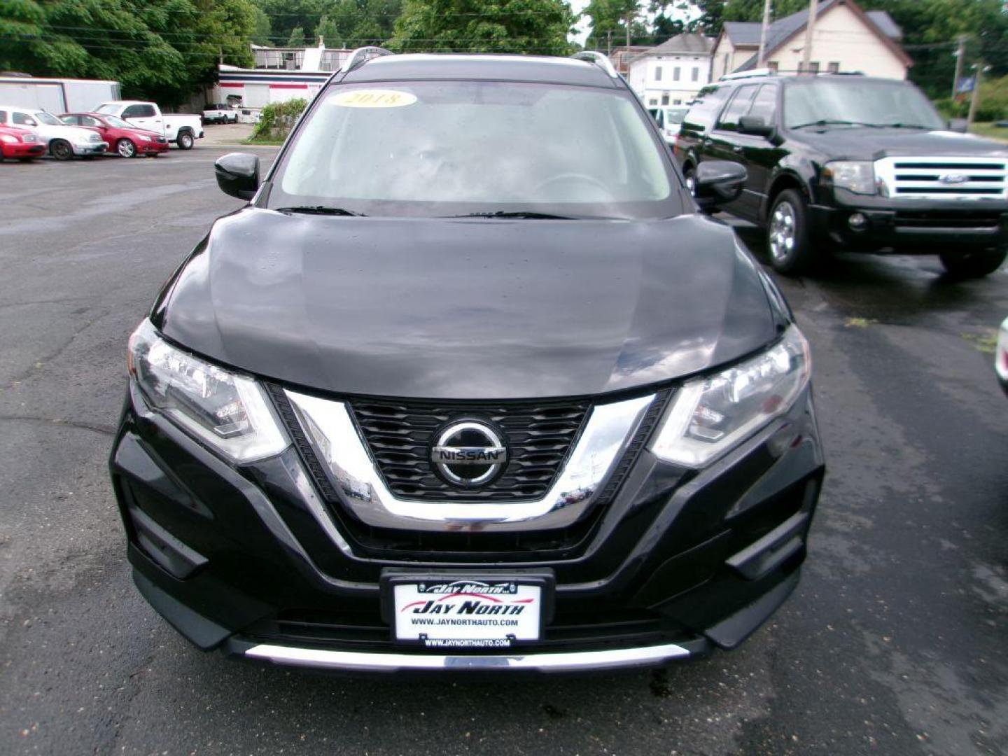 2018 BLACK NISSAN ROGUE SV (KNMAT2MV2JP) with an 2.5L engine, Continuously Variable transmission, located at 501 E. Columbia St., Springfield, OH, 45503, (800) 262-7122, 39.925262, -83.801796 - ***Clean Carfax***SV***Only 50k Miles***AWD***All New Tires***Android and Apple Carplay***Cross Traffic Alert***Blind Spot***Heated Seats***Remote Start***Serviced and Detailed*** Jay North Auto has offered hand picked vehicles since 1965! Our customer's enjoy a NO pressure buying experience wit - Photo#1