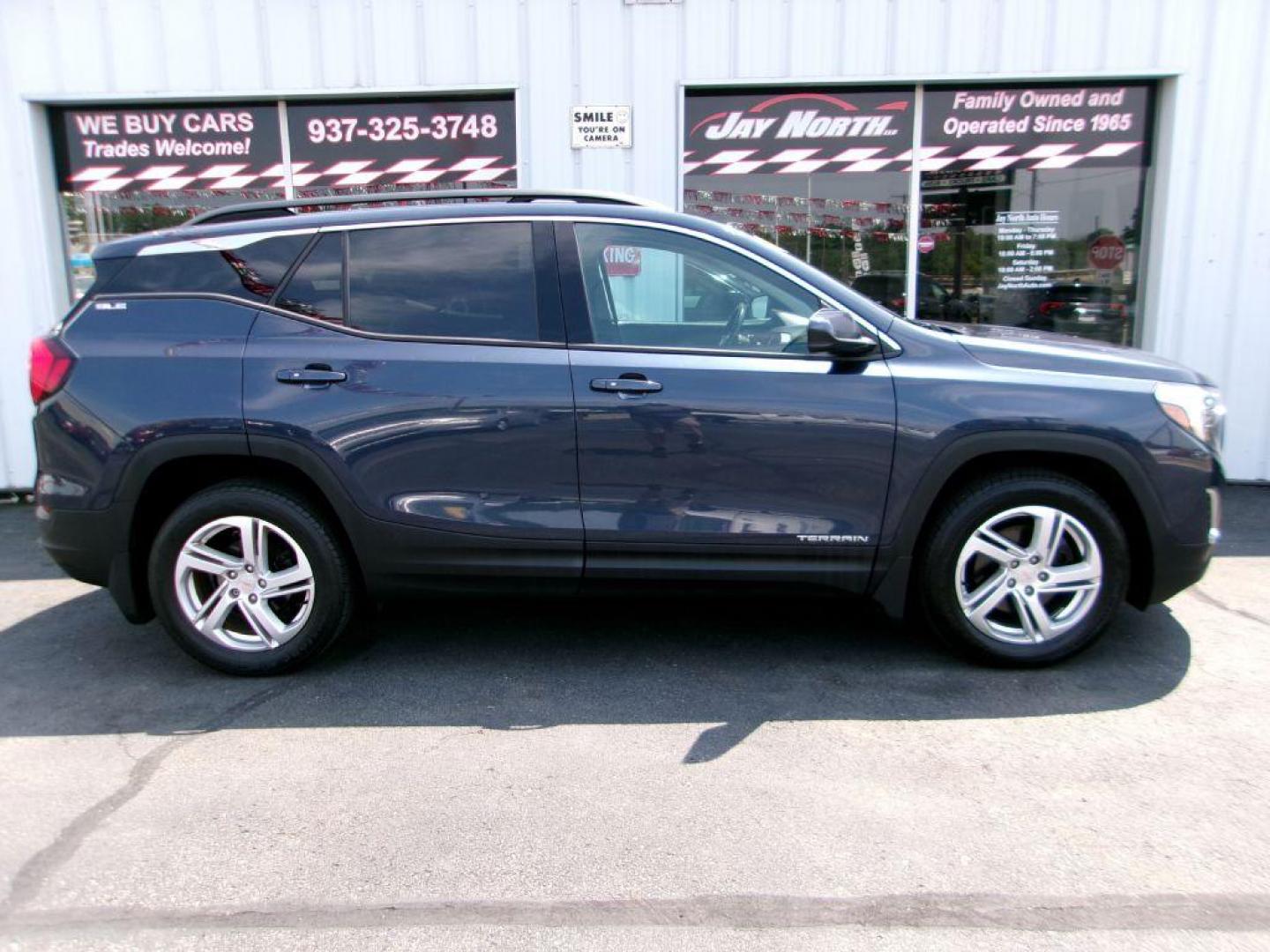 2018 BLUE GMC TERRAIN SLE (3GKALTEX0JL) with an 2.0L engine, Automatic transmission, located at 501 E. Columbia St., Springfield, OH, 45503, (800) 262-7122, 39.925262, -83.801796 - *** SLE *** AWD 2.0L *** Tune Up *** Serviced and detailed *** Clean CarFax *** Jay North Auto has offered hand picked vehicles since 1965! Our customer's enjoy a NO pressure buying experience with a small town feel. All of our vehicles get fully inspected and detailed. We are a preferred deale - Photo#1