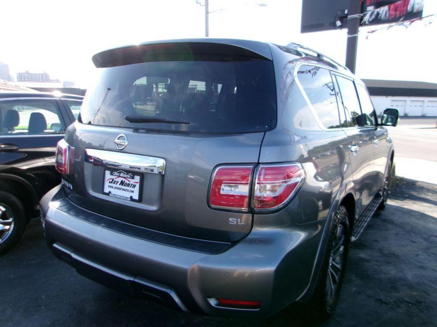 2019 GRAY NISSAN ARMADA SL (JN8AY2NC1K9) with an 5.6L engine, Automatic transmission, located at 501 E. Columbia St., Springfield, OH, 45503, (800) 262-7122, 39.925262, -83.801796 - *** 5.6L V8 *** Premium Package *** Moonroof *** Bose Audio *** Navigation *** 3rd Row Seating *** Clean CarFax w/ 16 Service Records *** Jay North Auto has offered hand picked vehicles since 1965! Our customer's enjoy a NO pressure buying experience with a small town feel. All of our vehicles - Photo#5
