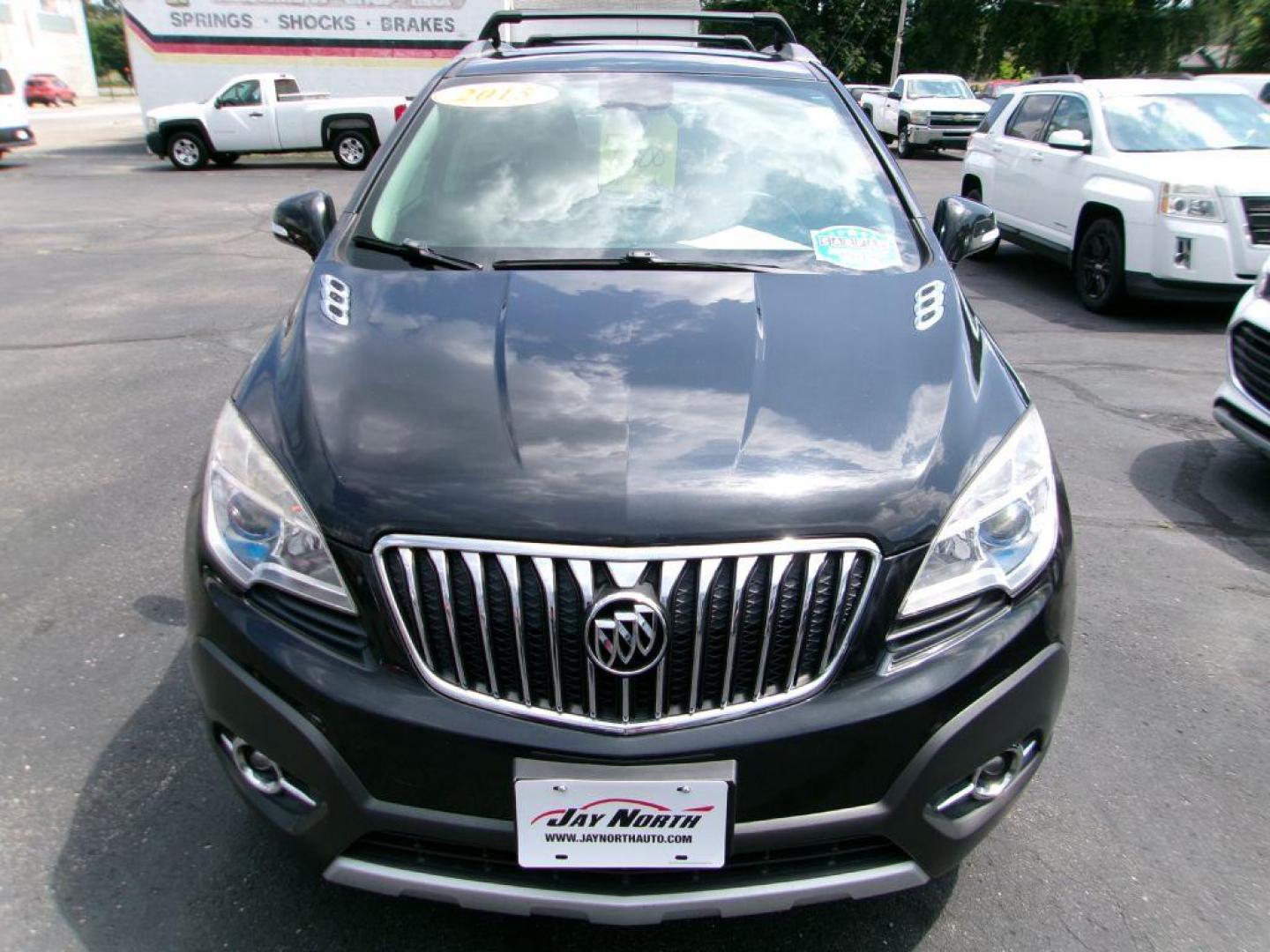 2015 BLACK BUICK ENCORE CONVENIENCE (KL4CJBSB1FB) with an 1.4L engine, Automatic transmission, located at 501 E. Columbia St., Springfield, OH, 45503, (800) 262-7122, 39.925262, -83.801796 - ***CONVENIENCE PACKAGE***FWD***1.4L***Gas Saver***Serviced and Detailed*** Jay North Auto has offered hand picked vehicles since 1965! Our customer's enjoy a NO pressure buying experience with a small town feel. All of our vehicles get fully inspected and detailed. We are a preferred dealer for - Photo#2