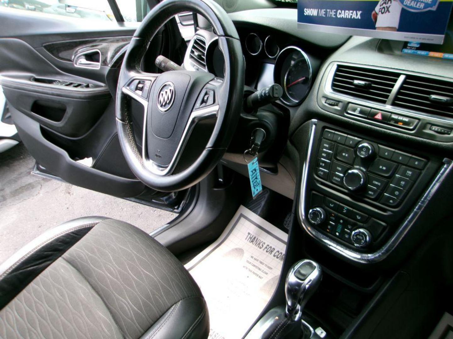 2015 BLACK BUICK ENCORE CONVENIENCE (KL4CJBSB1FB) with an 1.4L engine, Automatic transmission, located at 501 E. Columbia St., Springfield, OH, 45503, (800) 262-7122, 39.925262, -83.801796 - ***CONVENIENCE PACKAGE***FWD***1.4L***Gas Saver***Serviced and Detailed*** Jay North Auto has offered hand picked vehicles since 1965! Our customer's enjoy a NO pressure buying experience with a small town feel. All of our vehicles get fully inspected and detailed. We are a preferred dealer for - Photo#17