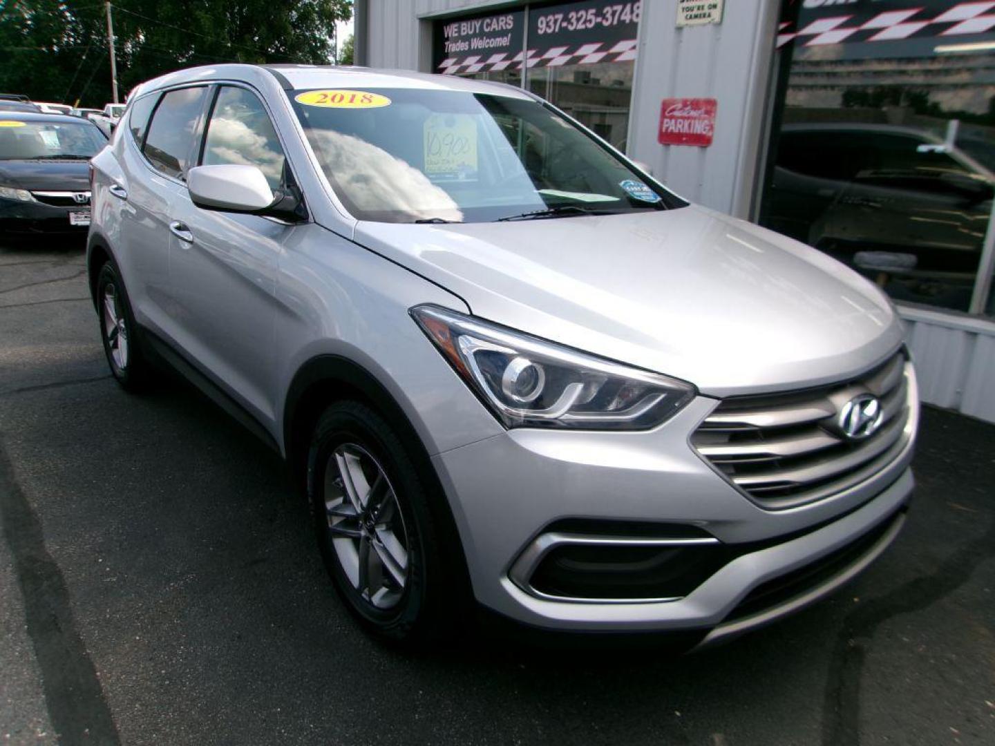 2018 SILVER HYUNDAI SANTA FE SPORT (5XYZT3LB0JG) with an 2.4L engine, Automatic transmission, located at 501 E. Columbia St., Springfield, OH, 45503, (800) 262-7122, 39.925262, -83.801796 - ***SPORT***New Tires***New Rear Brake Pads and Rotors*** Tune Up ***Serviced and Detailed*** Jay North Auto has offered hand picked vehicles since 1965! Our customer's enjoy a NO pressure buying experience with a small town feel. All of our vehicles get fully inspected and detailed. We are a pre - Photo#0