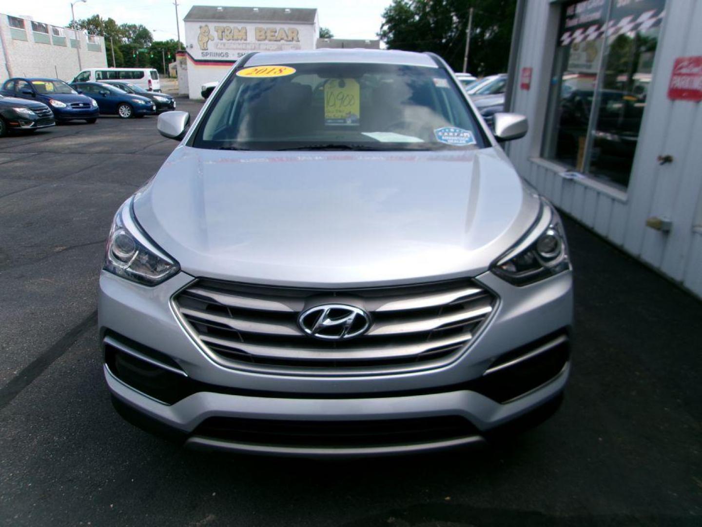 2018 SILVER HYUNDAI SANTA FE SPORT (5XYZT3LB0JG) with an 2.4L engine, Automatic transmission, located at 501 E. Columbia St., Springfield, OH, 45503, (800) 262-7122, 39.925262, -83.801796 - ***SPORT***New Tires***New Rear Brake Pads and Rotors*** Tune Up ***Serviced and Detailed*** Jay North Auto has offered hand picked vehicles since 1965! Our customer's enjoy a NO pressure buying experience with a small town feel. All of our vehicles get fully inspected and detailed. We are a pre - Photo#2
